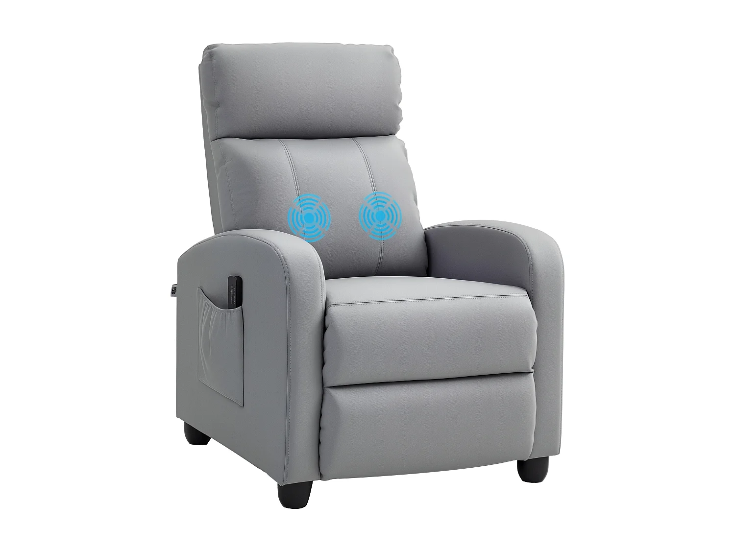 Poltrona massaggiante reclinabile con 8 modalità e telecomando grigio