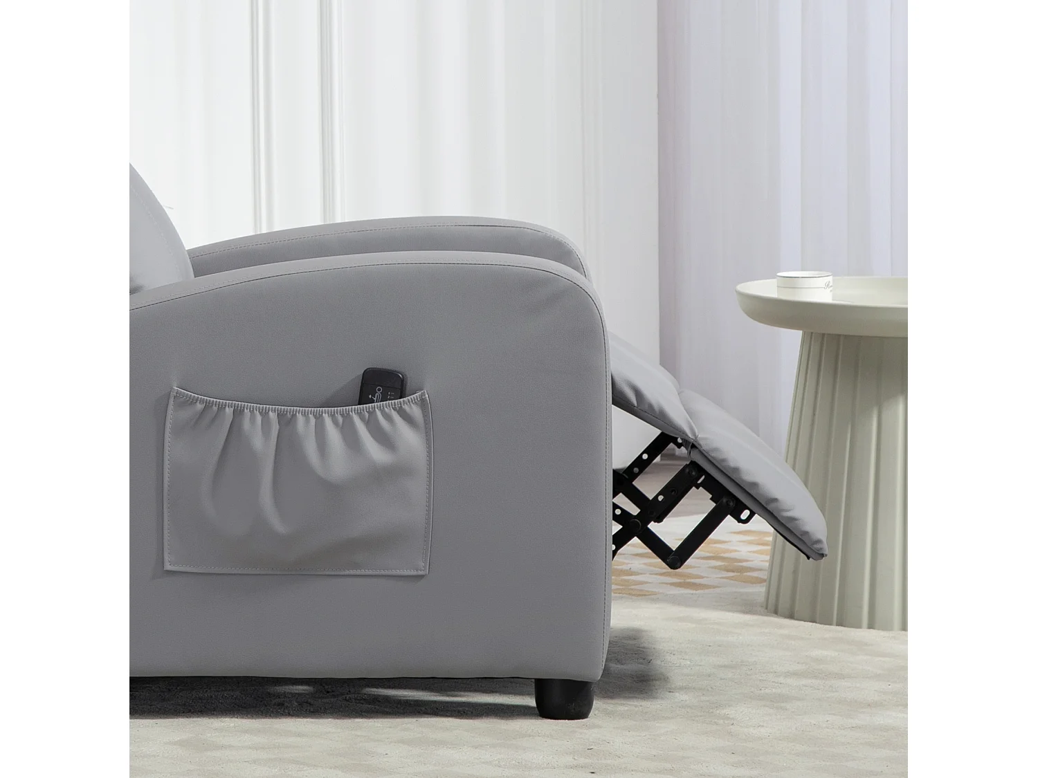 Poltrona massaggiante reclinabile con 8 modalità e telecomando grigio