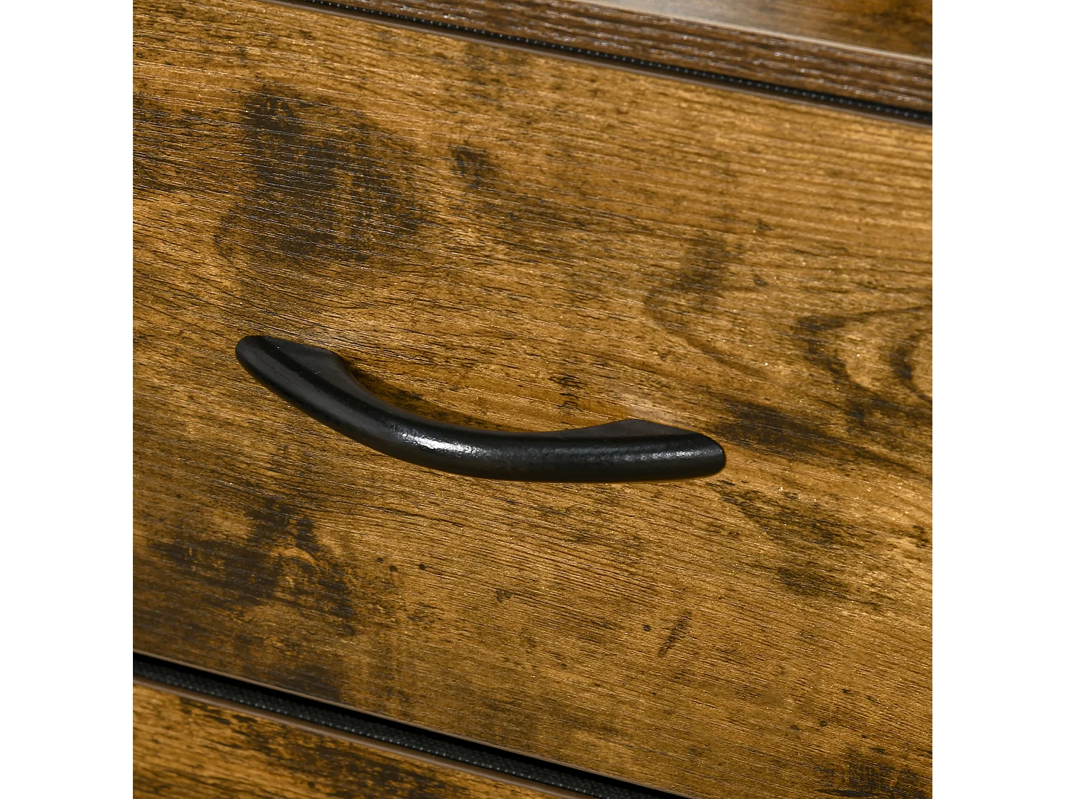 Cassettiera con 4 cassetti in tessuto e 2 ripiani aperti