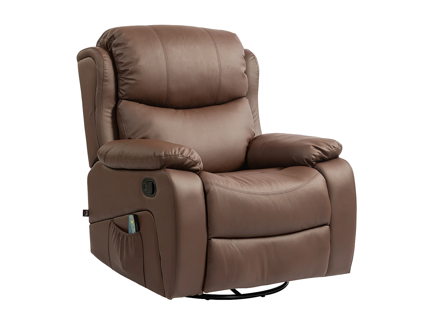 Poltrona relax reclinabile e massaggiante con riscaldamento marrone