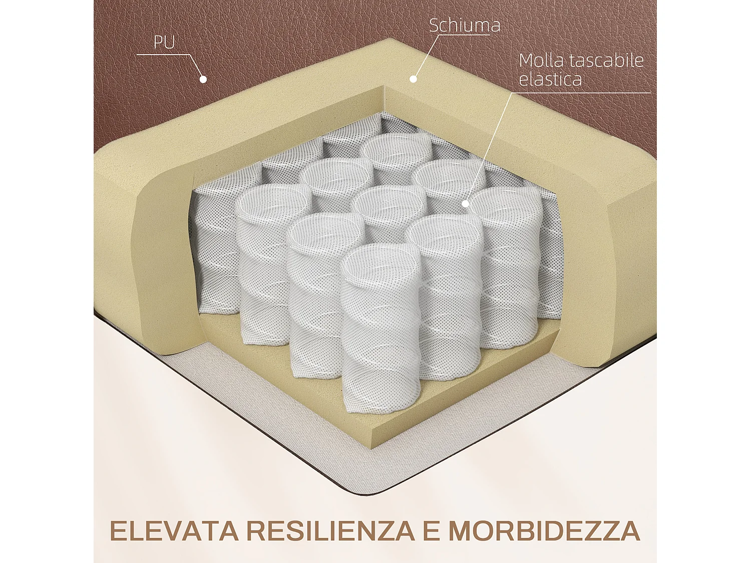 Poltrona relax reclinabile e massaggiante con riscaldamento marrone