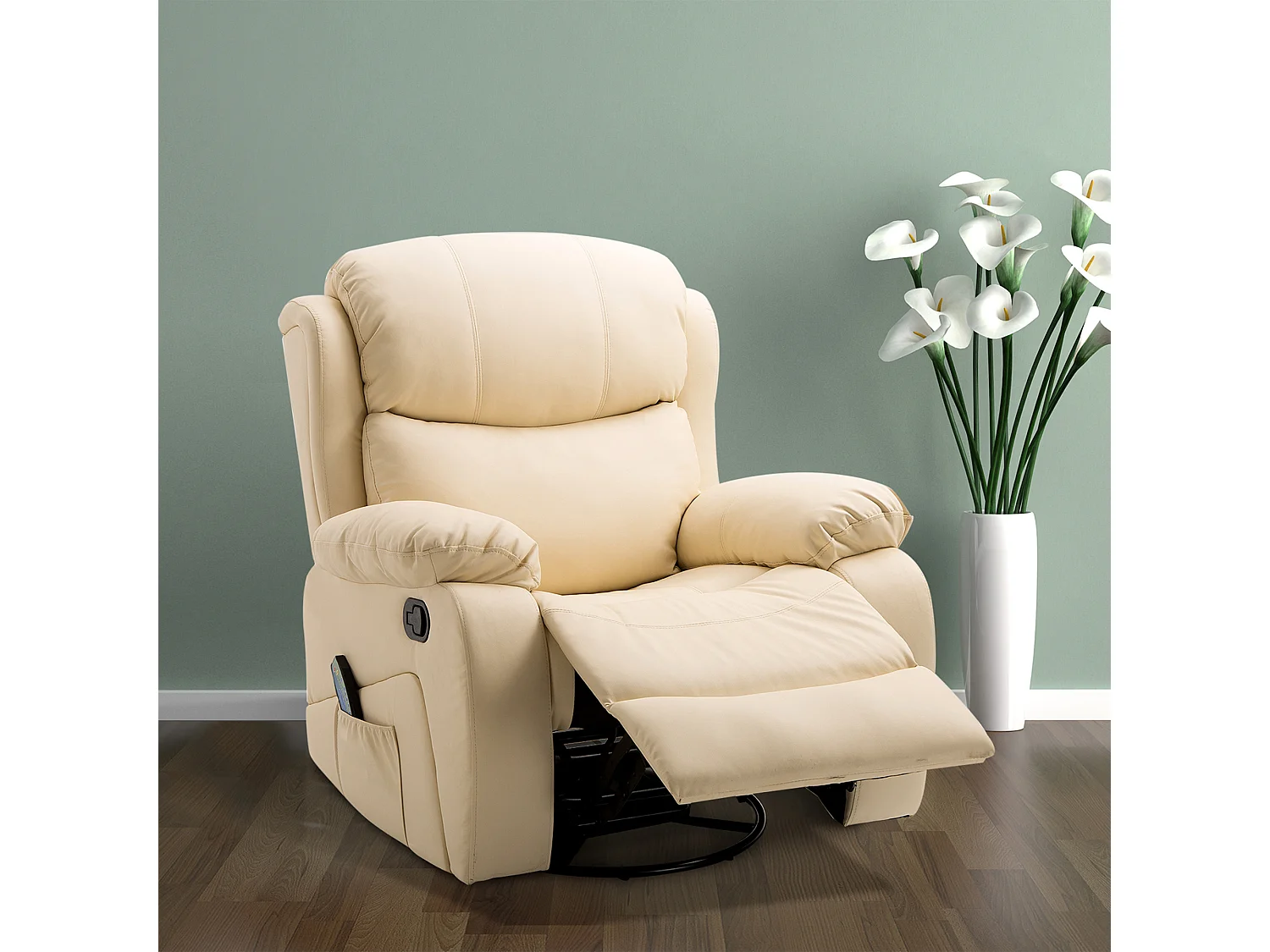 Poltrona relax reclinabile 8 punti massaggianti e riscaldamento in pu