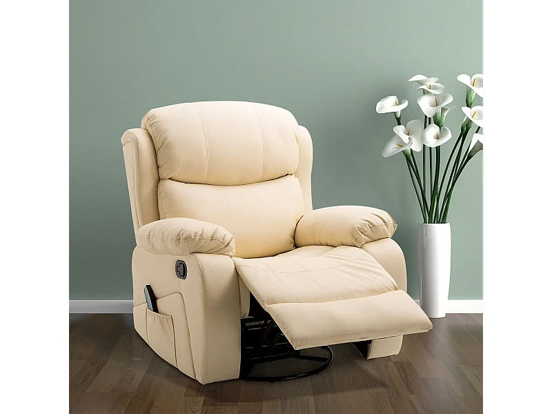 Poltrona relax reclinabile 8 punti massaggianti e riscaldamento in pu