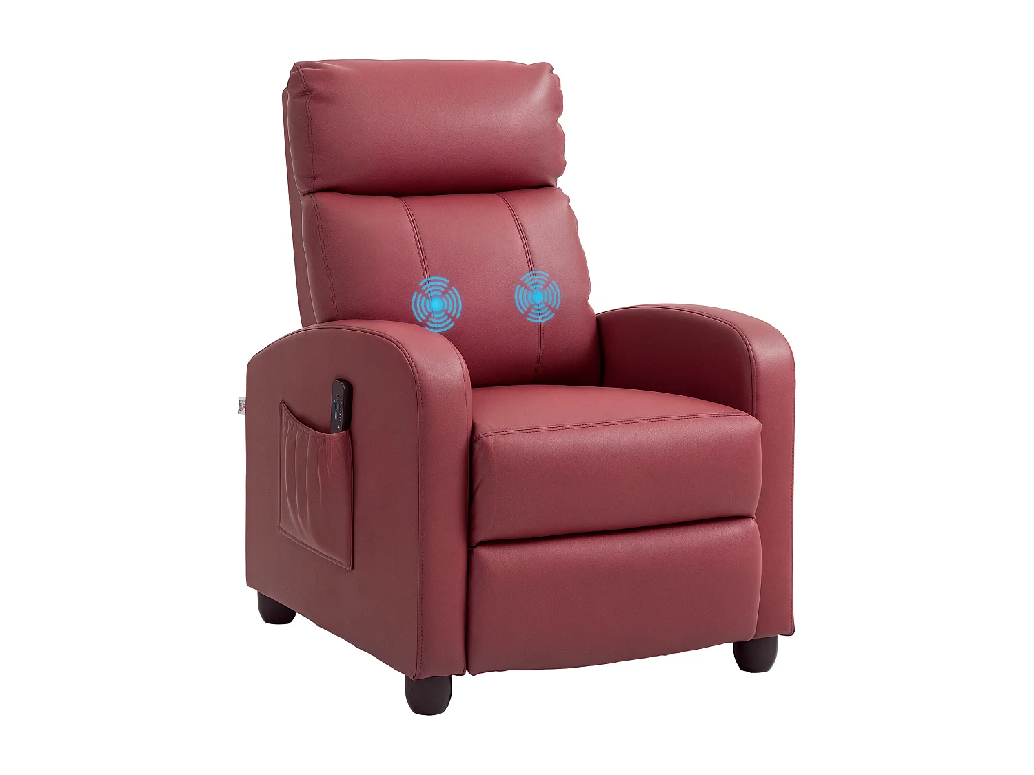 Poltrona massaggiante reclinabile con 8 modalità e telecomando rosso