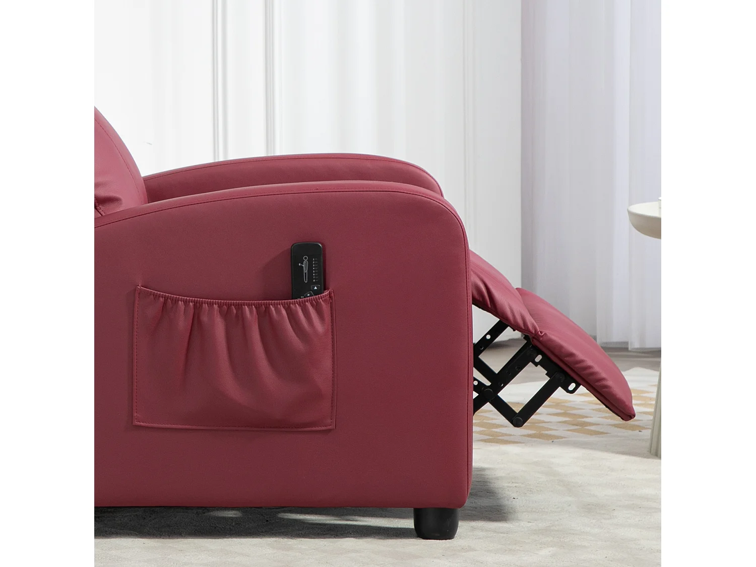 Poltrona massaggiante reclinabile con 8 modalità e telecomando rosso