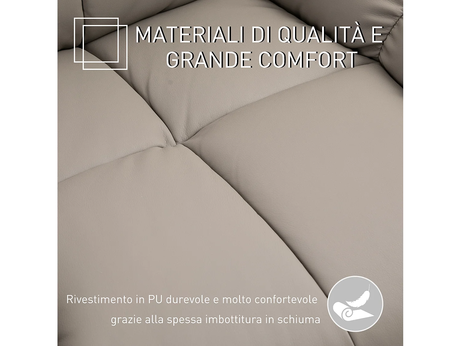 Poltrona relax massaggiante e reclinabile in finta pelle grigia