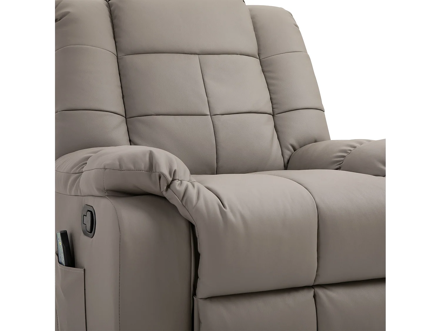 Poltrona relax massaggiante e reclinabile in finta pelle grigia