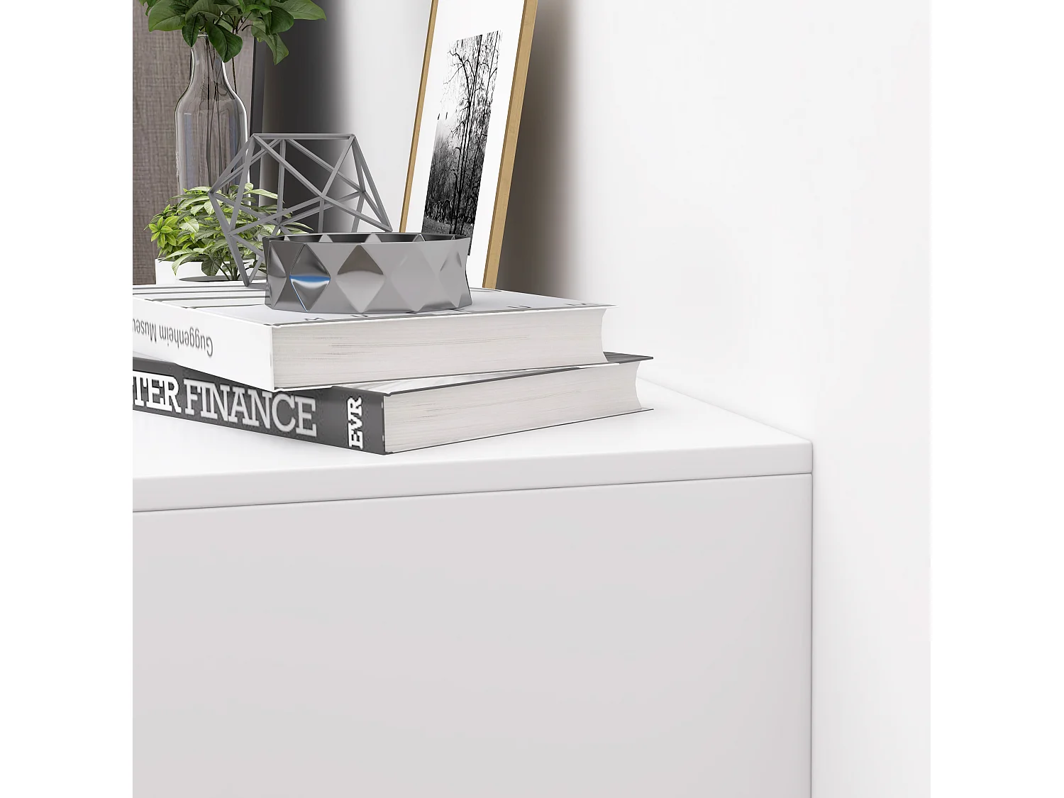 Mobile con cassetti cassettiera per camera in legno bianca