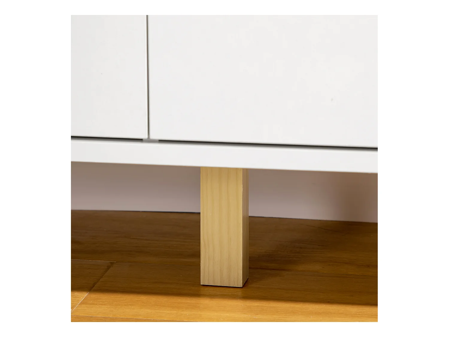 Cassettiera 6 cassetti in legno di pino bianca color legno 120x40x76cm