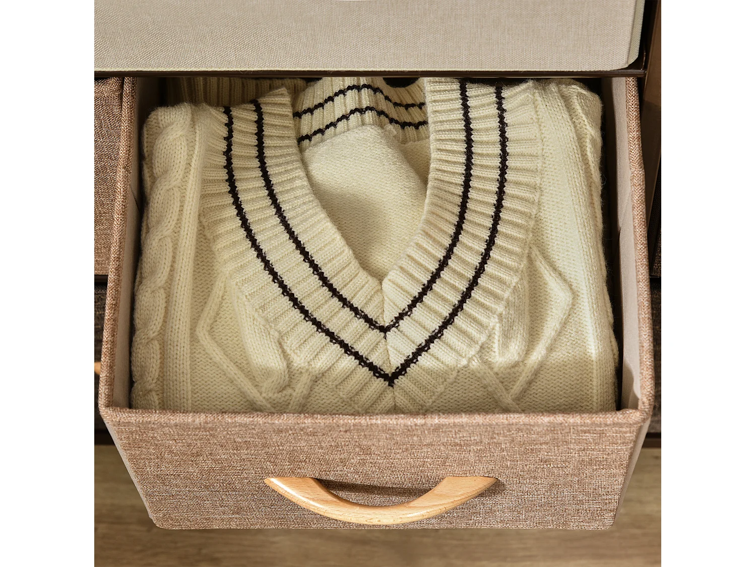 Cassettiera 7 cassetti pieghevoli in acciaio e mdf 80x29x78.5cm