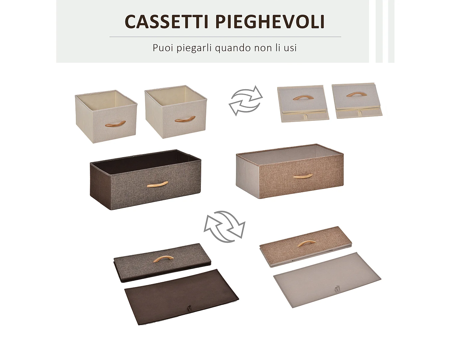 Cassettiera 4 cassetti pieghevoli in acciaio e mdf 58x29x78.5cm