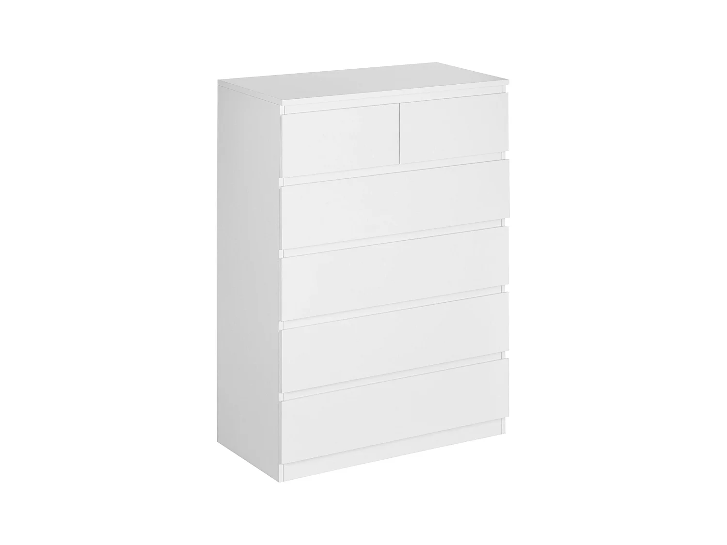 Cassettiera 6 cassetti in legno truciolato 80x39x115 cm bianca