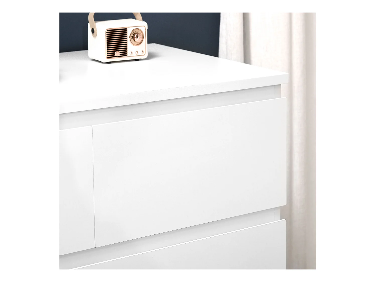 Cassettiera 6 cassetti in legno truciolato 80x39x115 cm bianca