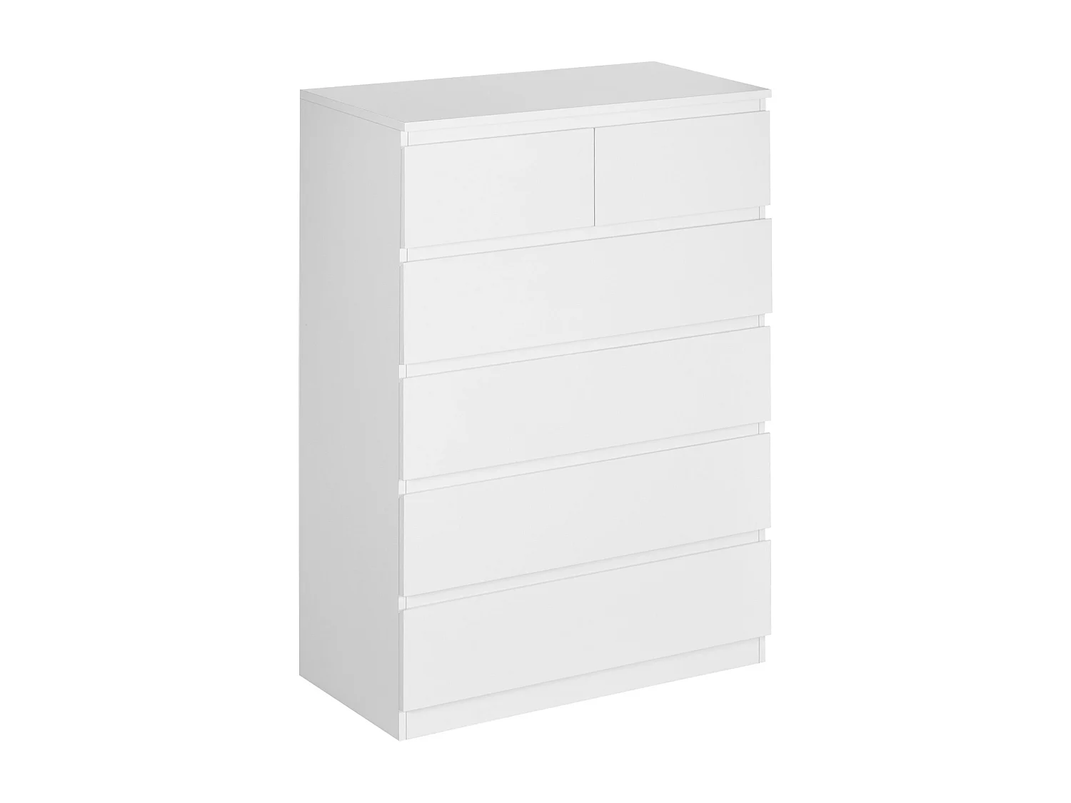 Cassettiera 6 cassetti in legno truciolato 80x39x115 cm bianca