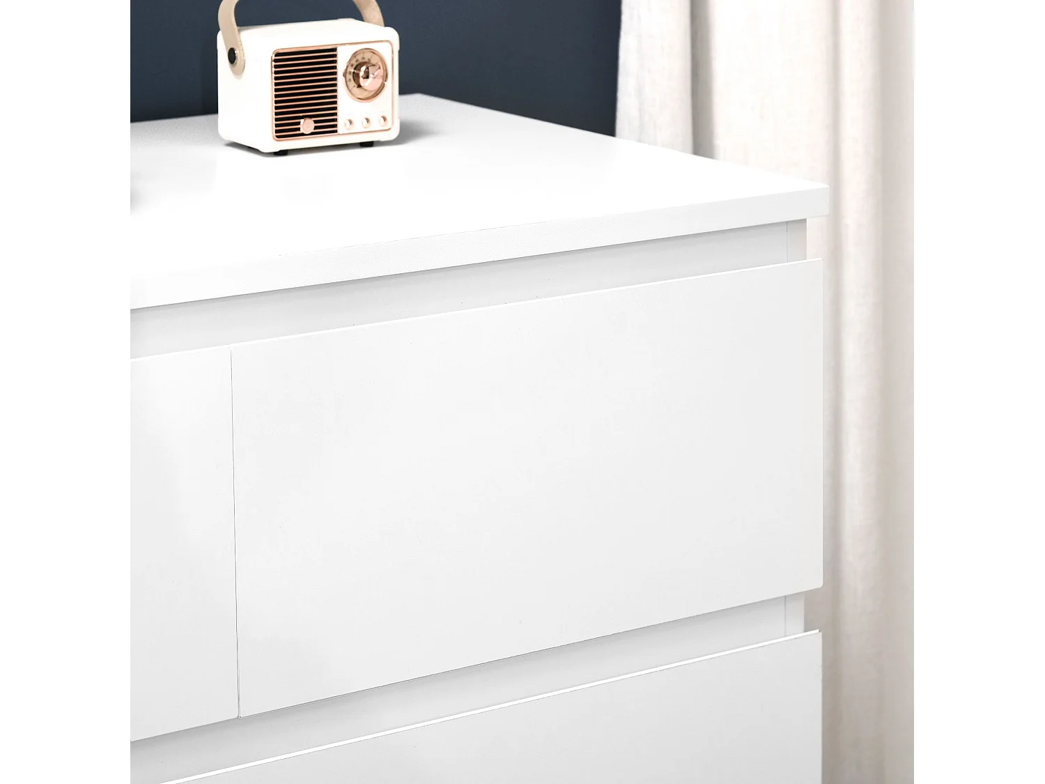 Cassettiera 6 cassetti in legno truciolato 80x39x115 cm bianca