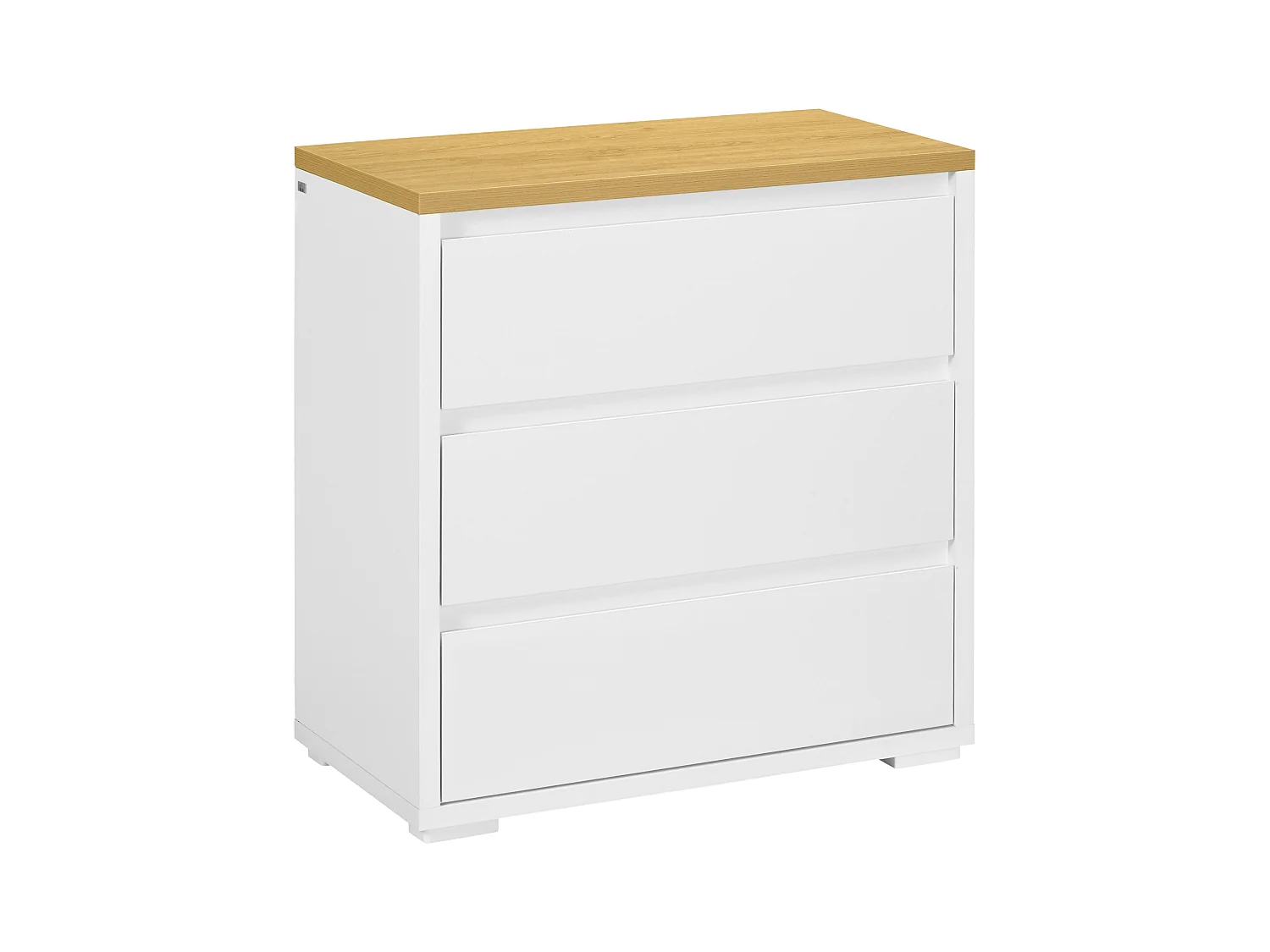 Cassettiera a 3 cassetti in truciolato bianco 70Lx37x75cm