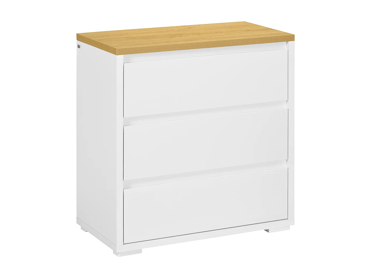 Cassettiera a 3 cassetti in truciolato bianco 70Lx37x75cm