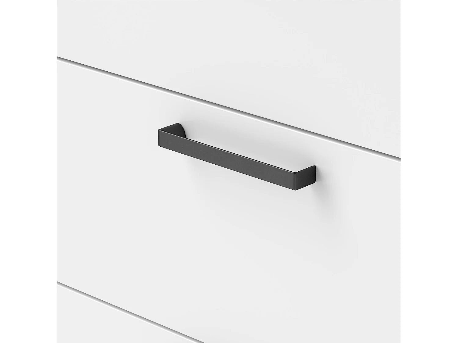 Cassettiera 6 cassetti moderna con bordi rialzati in legno bianco