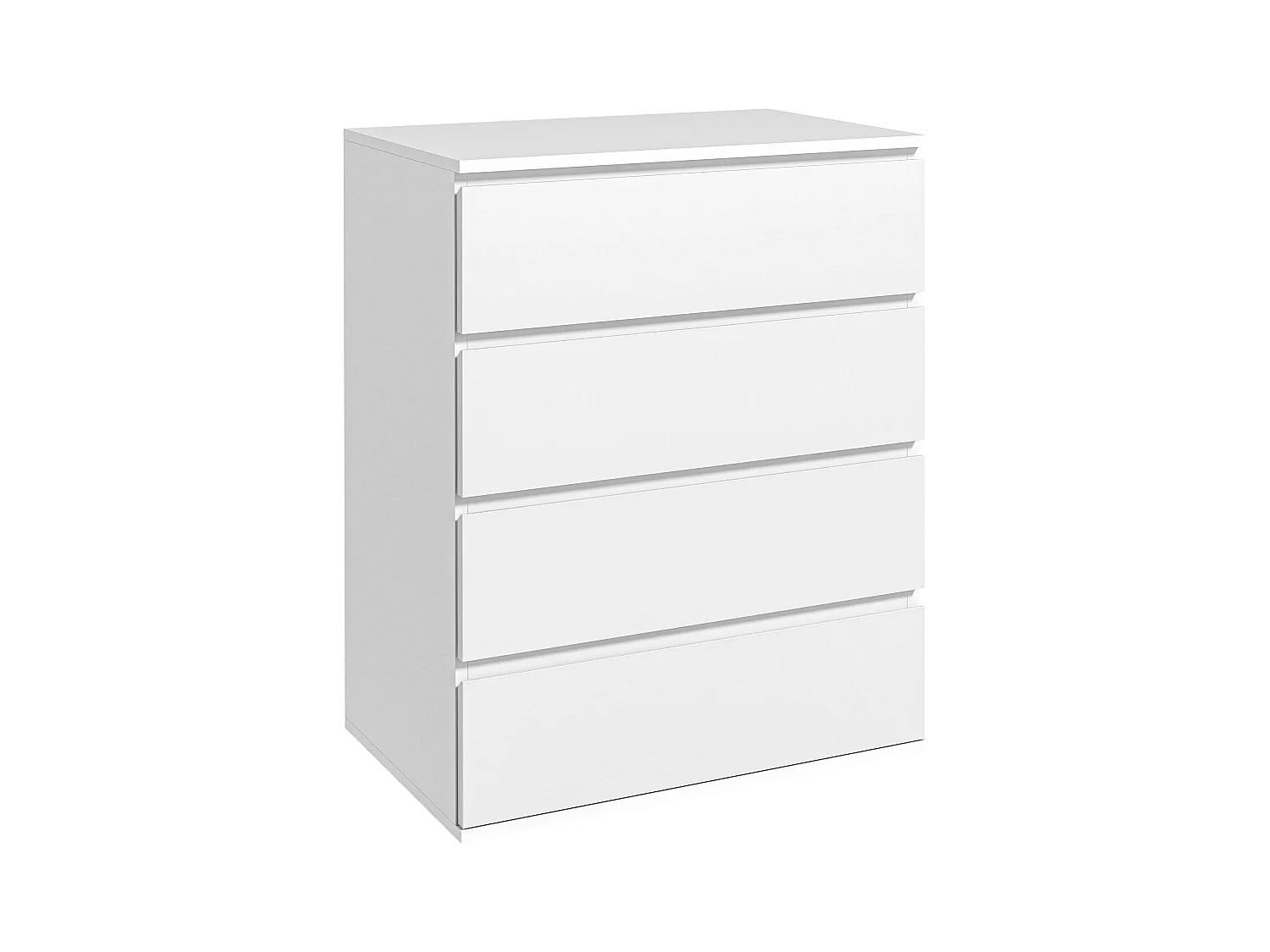 Cassettiera 4 cassetti in truciolato 60x40x80cm bianco