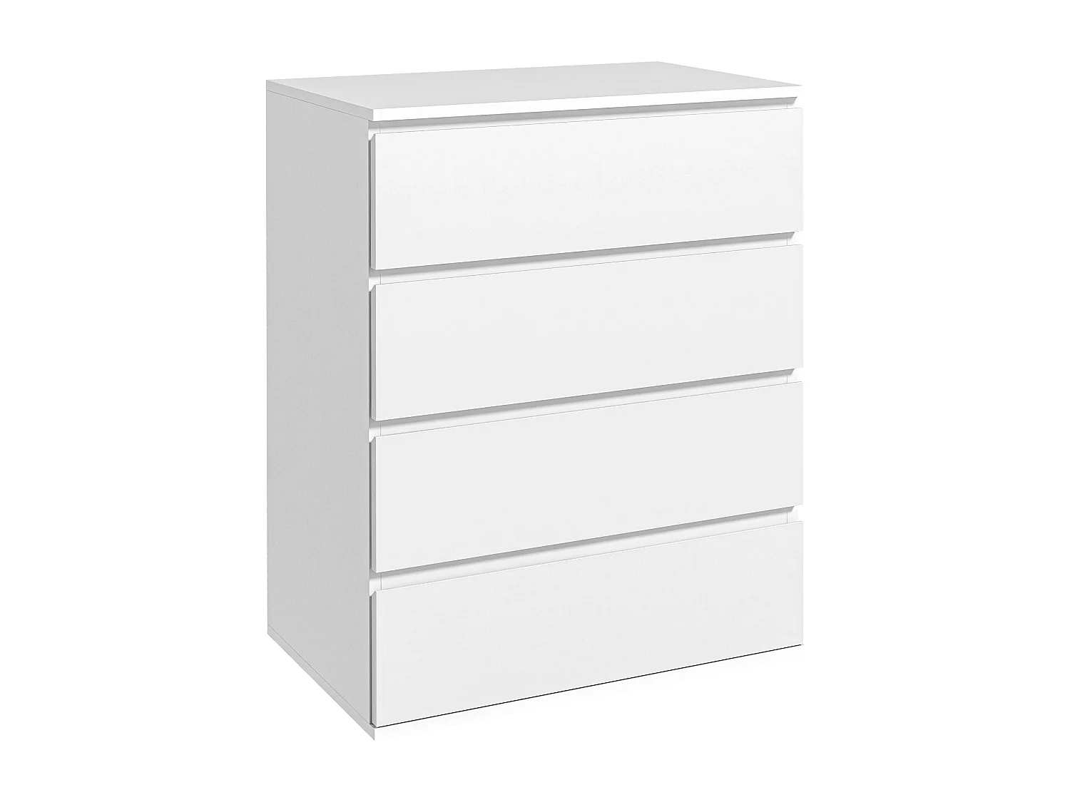 Cassettiera 4 cassetti in truciolato 60x40x80cm bianco