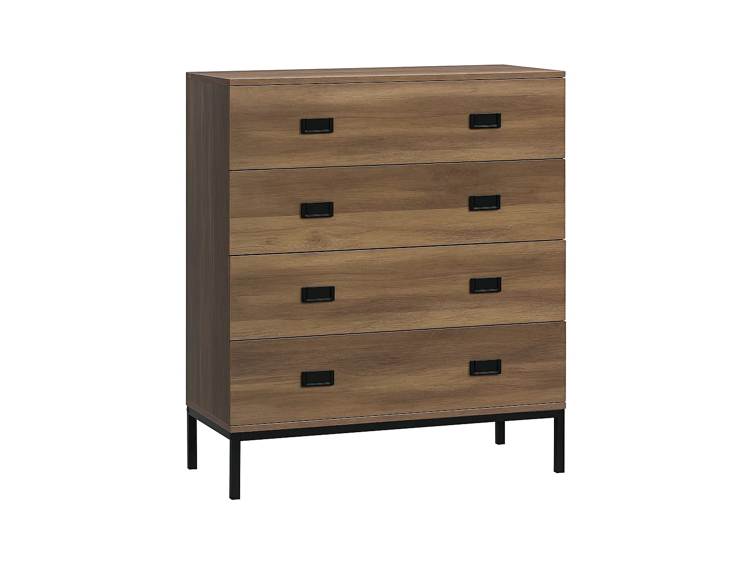 Cassettiera per camera da letto e soggiorno 4 cassetti marrone