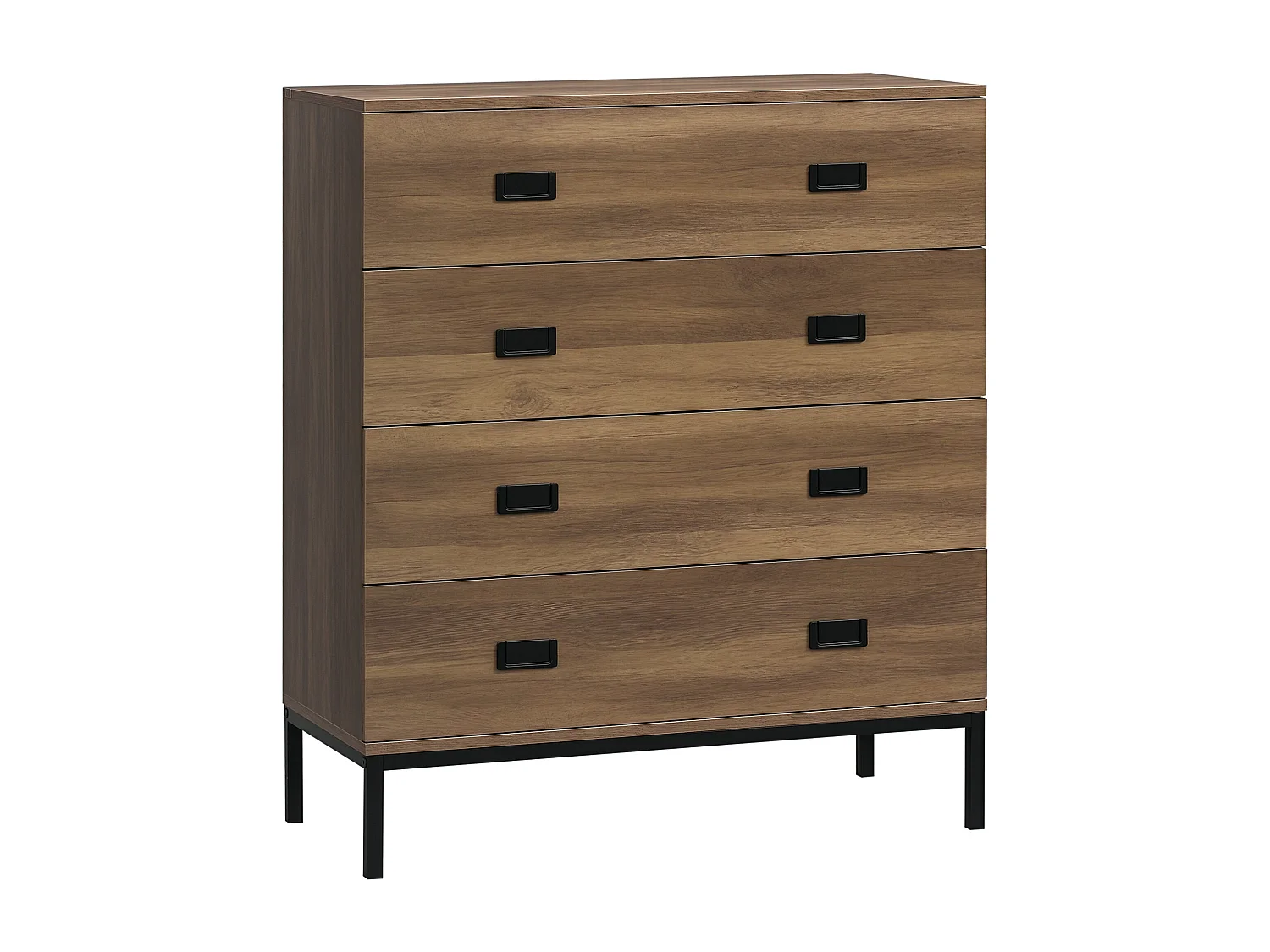 Cassettiera per camera da letto e soggiorno 4 cassetti marrone