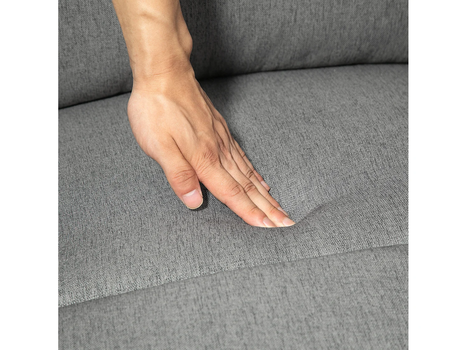 Poltrona reclinabile con poggiapiedi tessuto simil lino grigio scuro