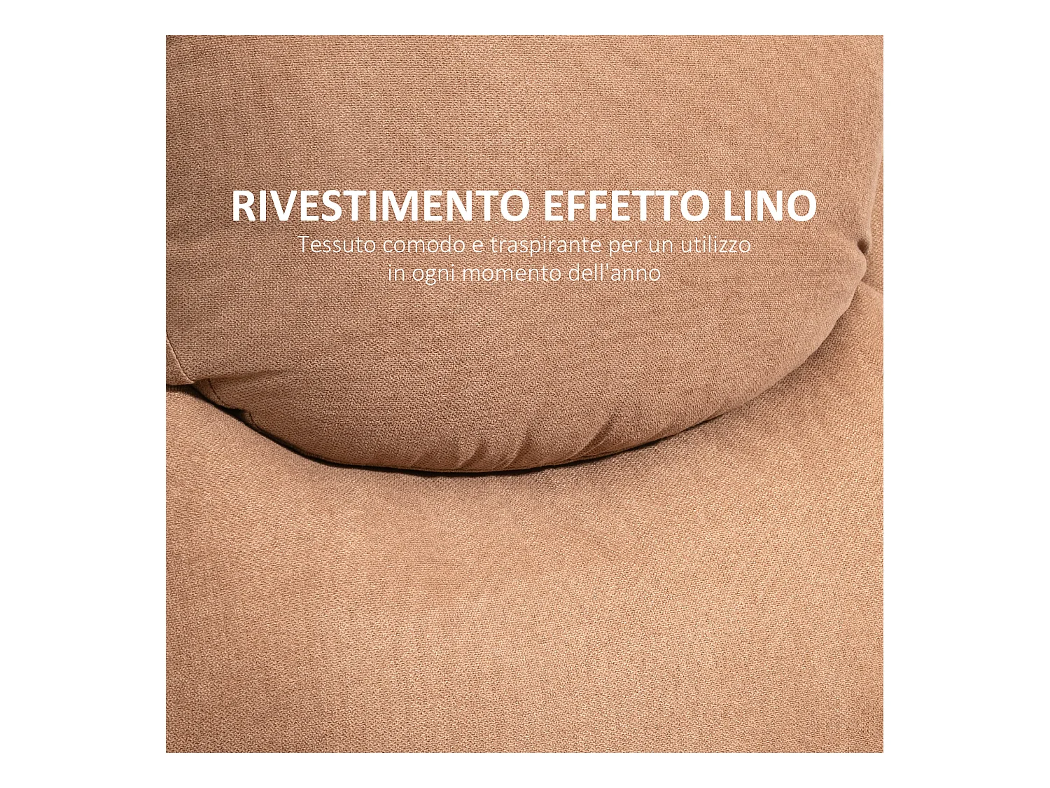 Poltrona relax reclinabile a 150° con poggiapiedi in tessuto marrone