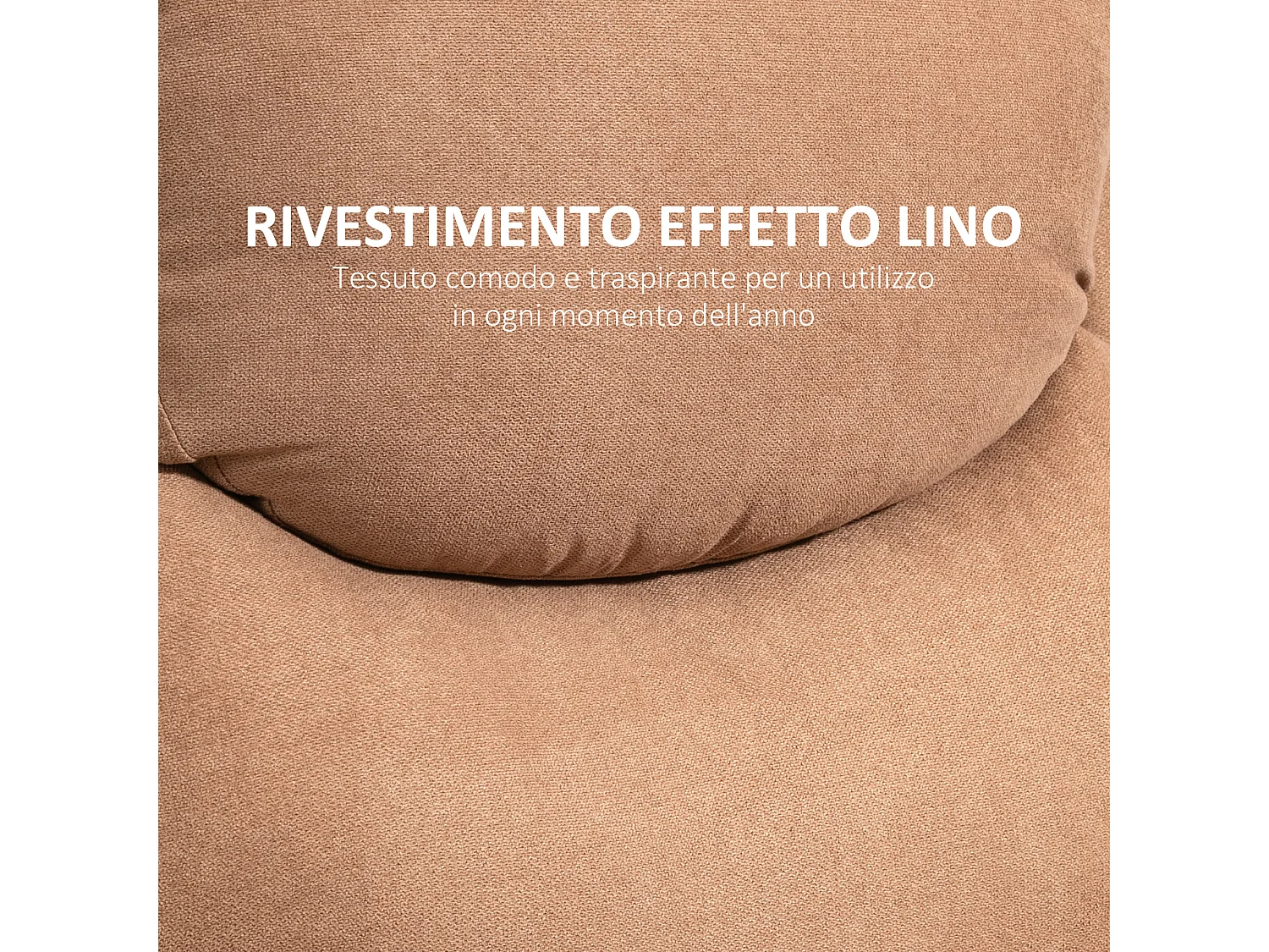 Poltrona relax reclinabile a 150° con poggiapiedi in tessuto marrone