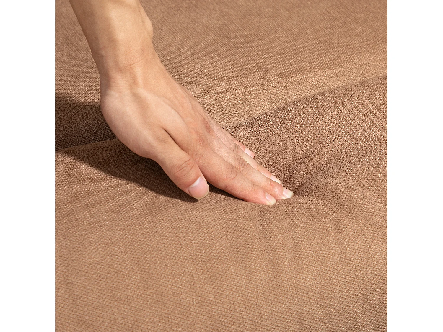 Poltrona relax reclinabile a 150° con poggiapiedi in tessuto marrone