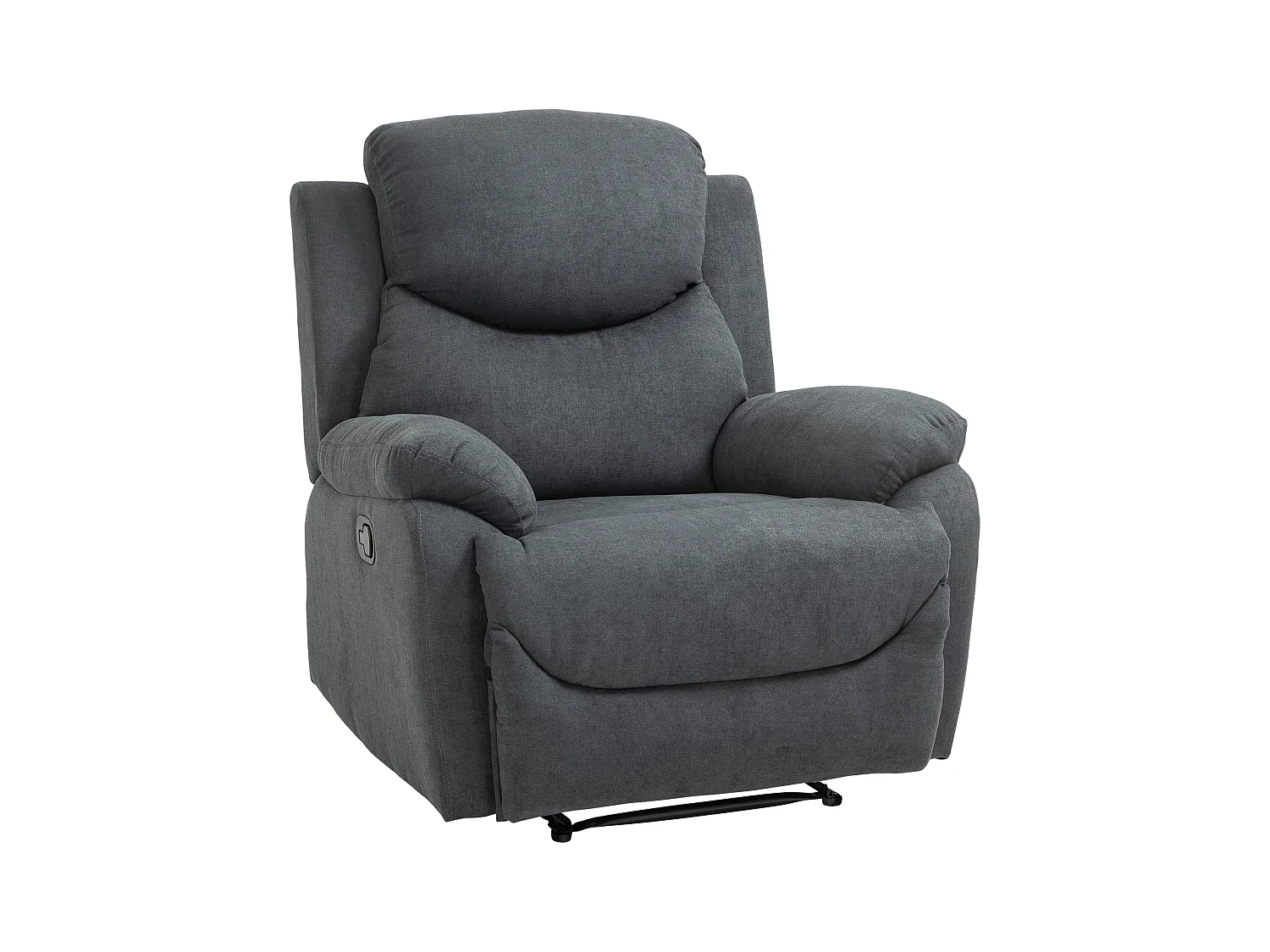 Poltrona relax manuale con schienale reclinabile in lino grigio