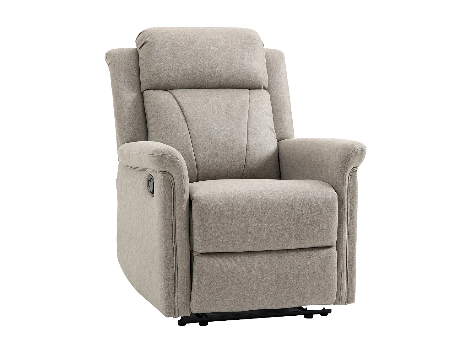 Poltrona reclinabile 135° con poggiapiedi e poggiatesta grigio