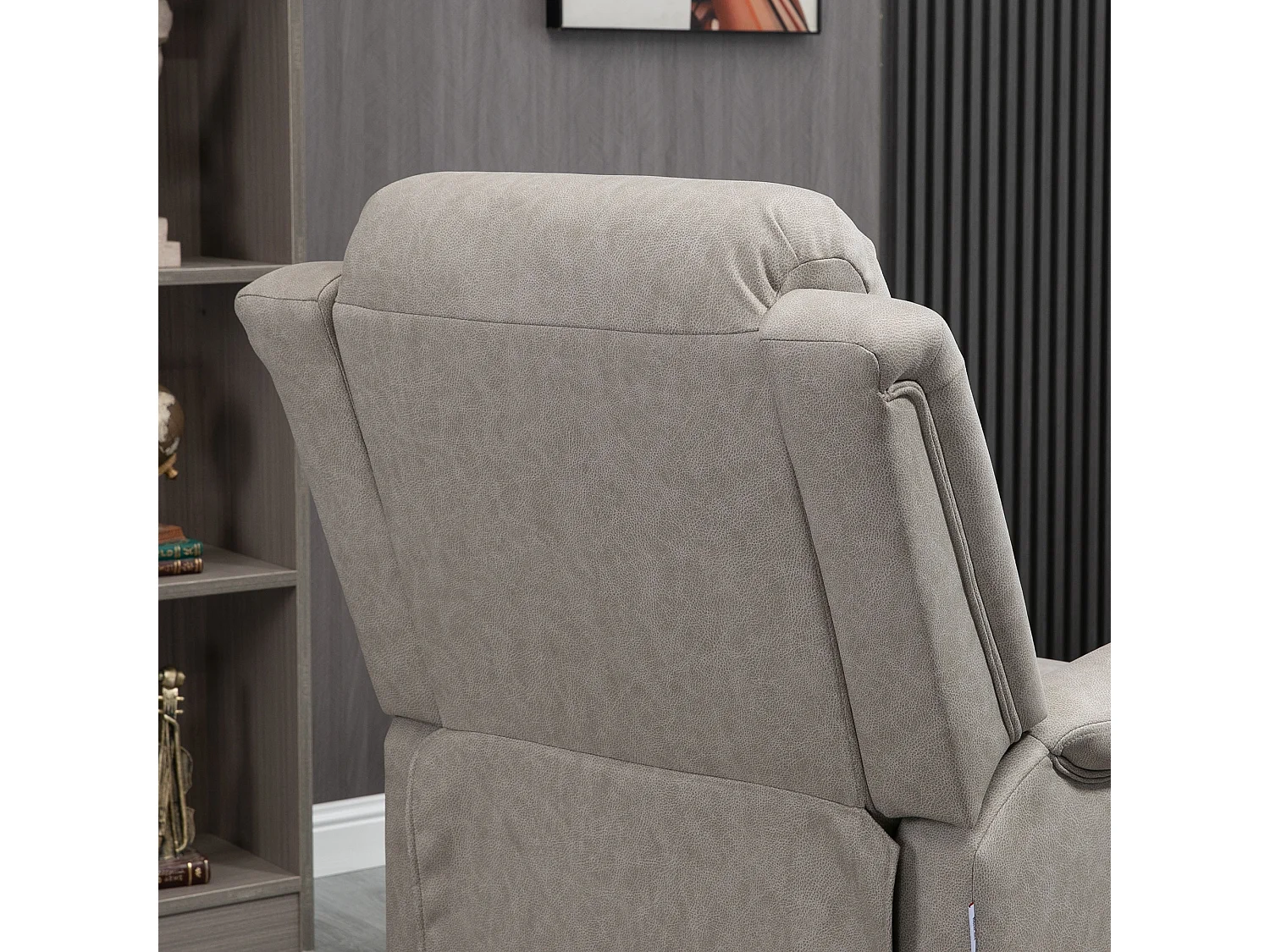 Poltrona reclinabile 135° con poggiapiedi e poggiatesta grigio