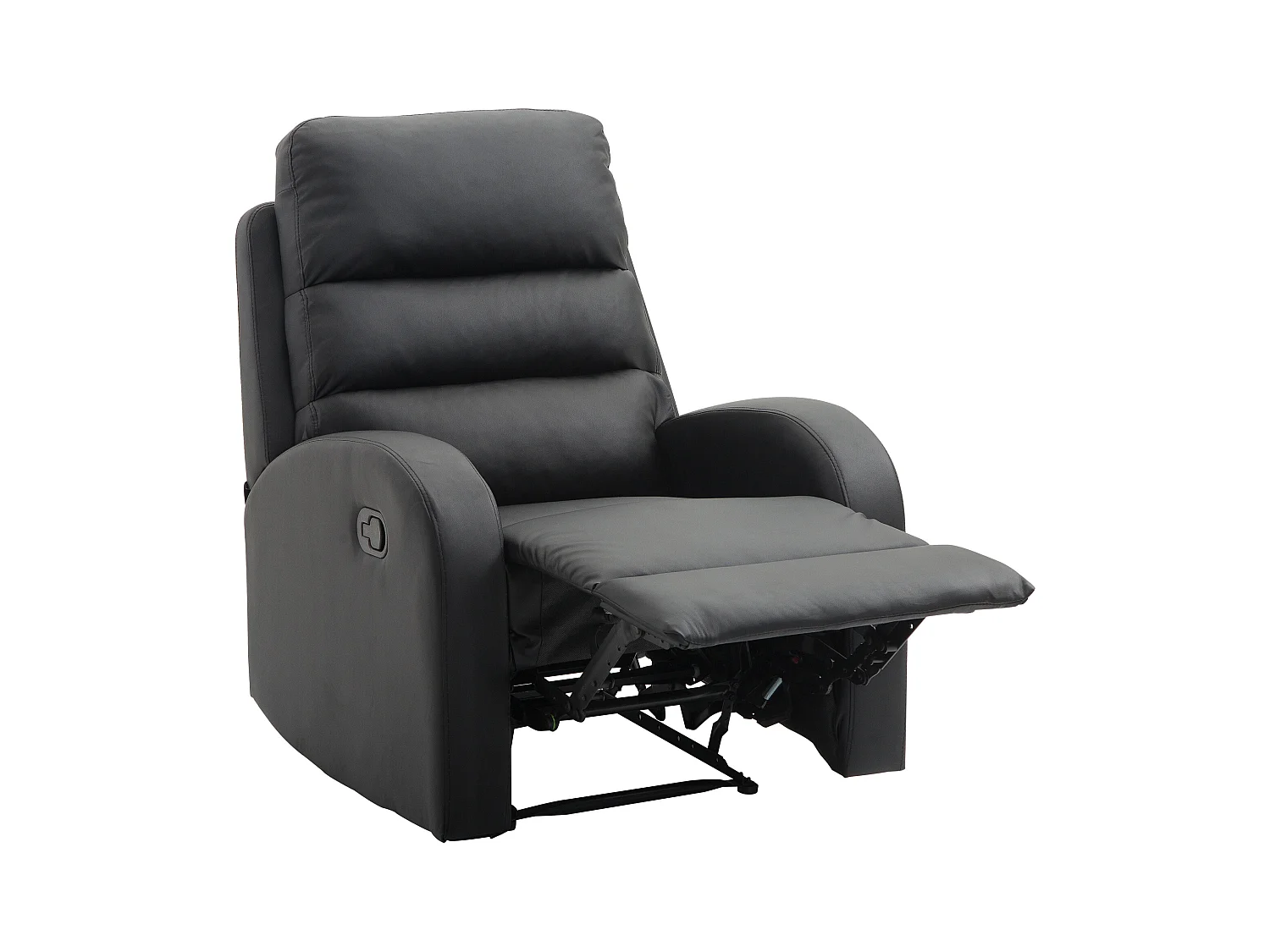 Poltrona relax reclinabile in ecopelle nero