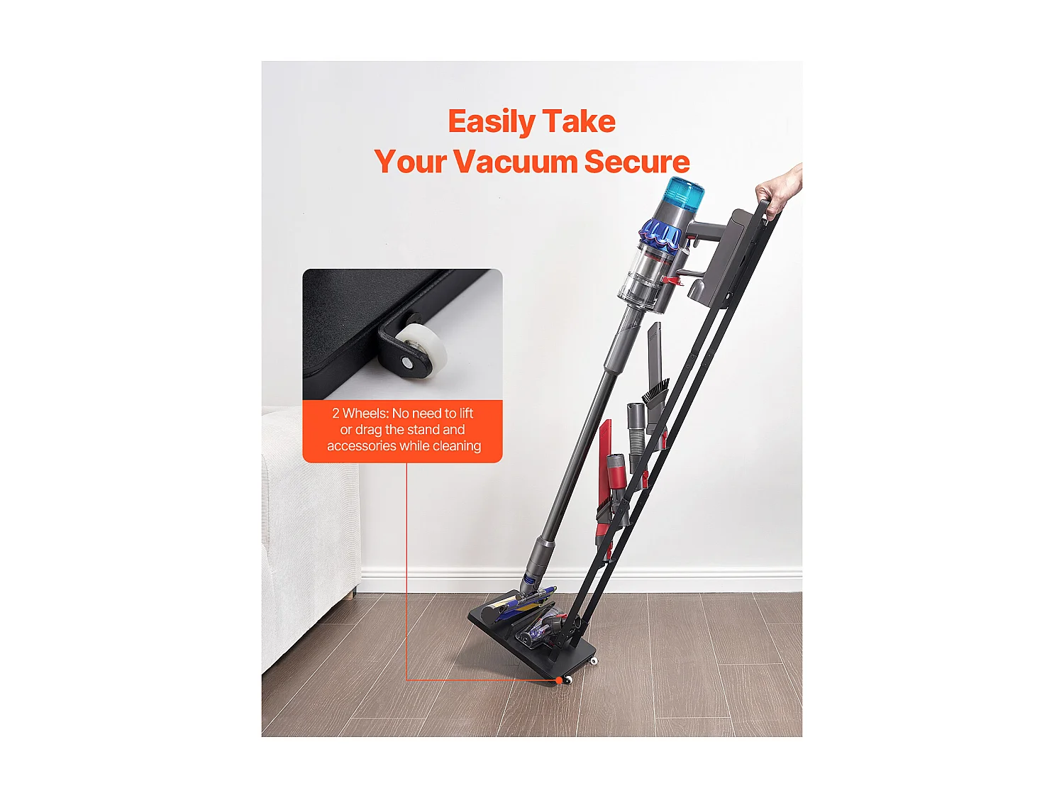 Support d'Aspirateur SucceBuy, Support de Rangement Stable pour Dyson avec Roulettes, Compatible Multi-Modèles