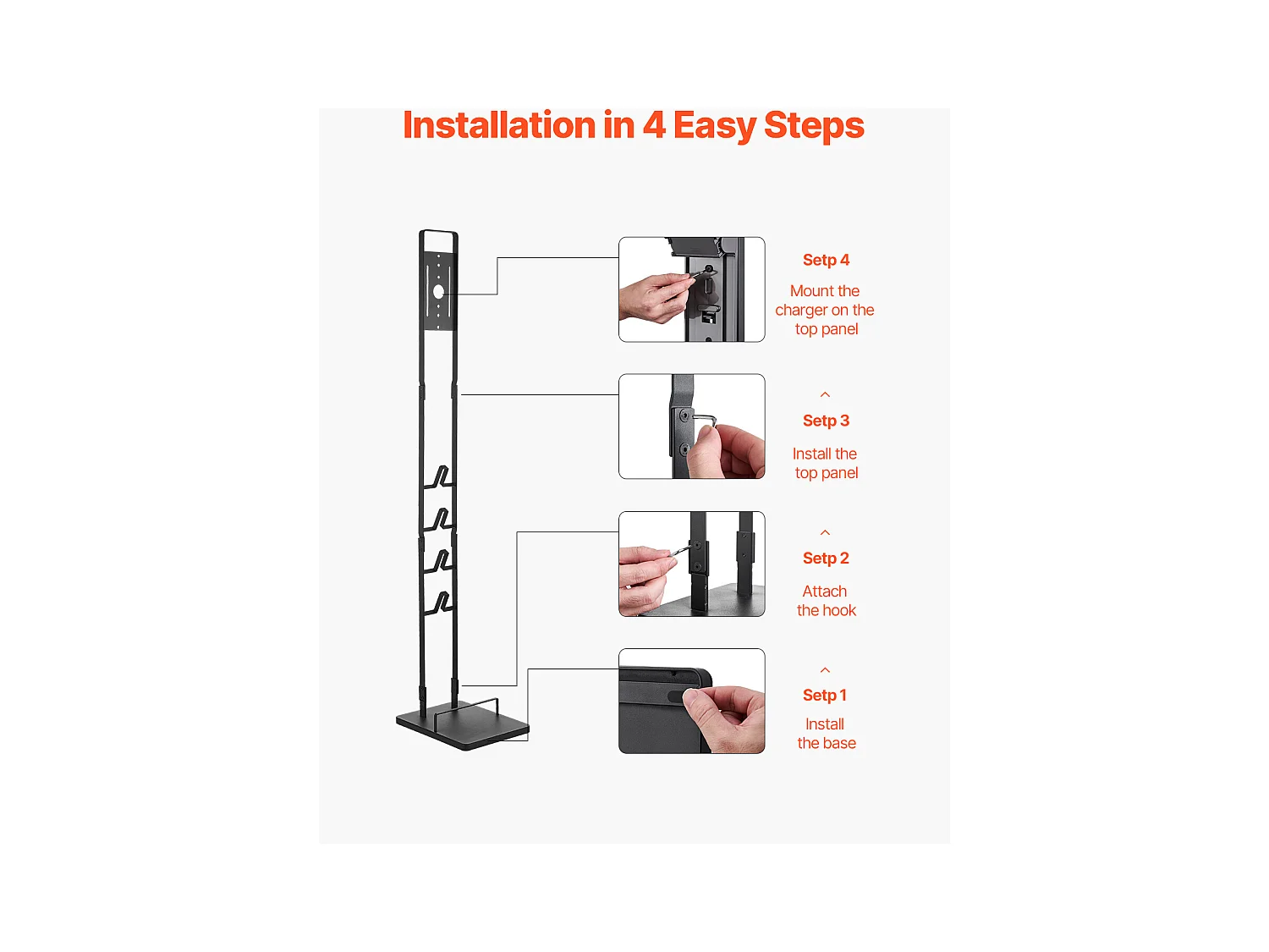 Support d'Aspirateur SucceBuy, Support de Rangement Stable pour Dyson, Compatible Multi-Modèles avec 4 Crochets