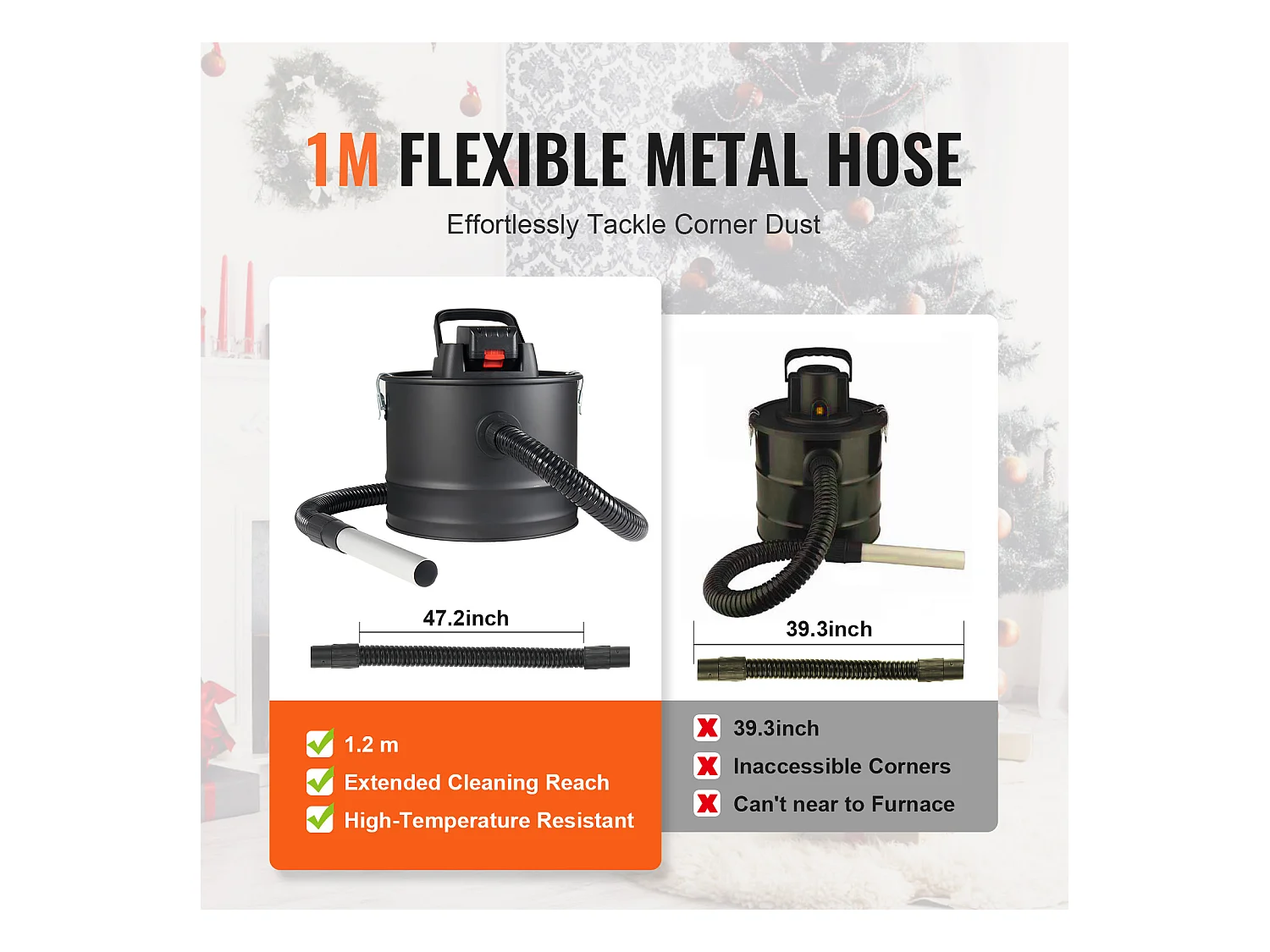 Aspirateur à Cendres 15L SucceBuy , 10KPa pour Cheminées et Poêles à Granulés