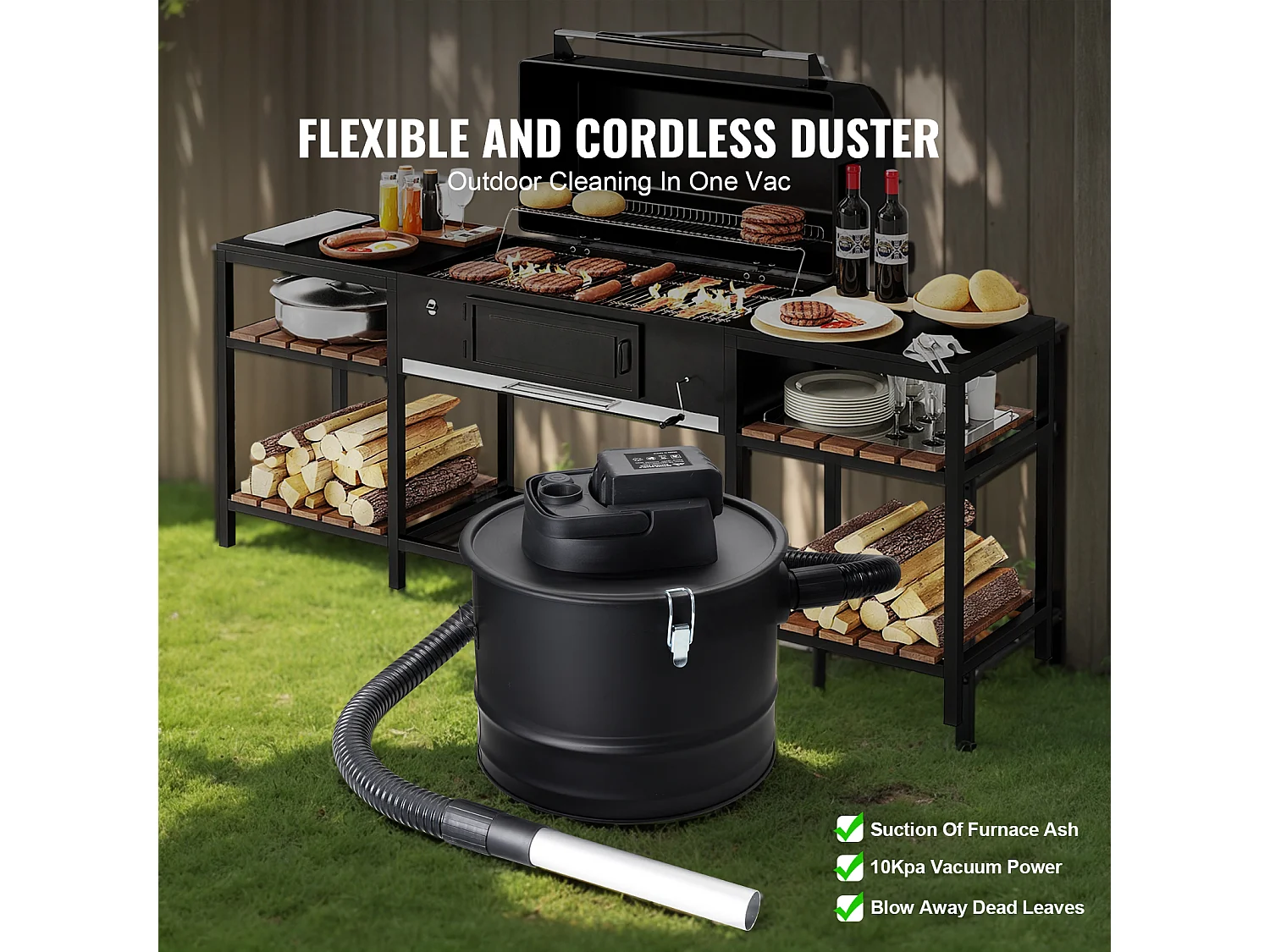 Aspirateur à Cendres 15L SucceBuy , 10KPa pour Cheminées et Poêles à Granulés