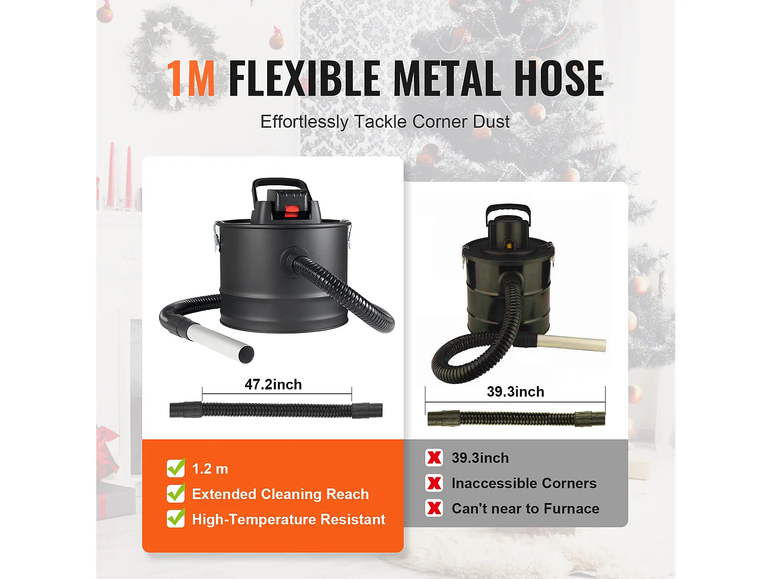 Aspirateur à Cendres 15L SucceBuy , 10KPa pour Cheminées et Poêles à Granulés