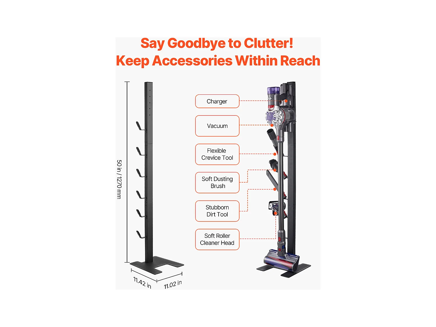 Staubsaugersupport SucceBuy, Stabiler Lagerungshalter für Dyson, Kompatibel mit Mehreren Modellen mit 6 Haken