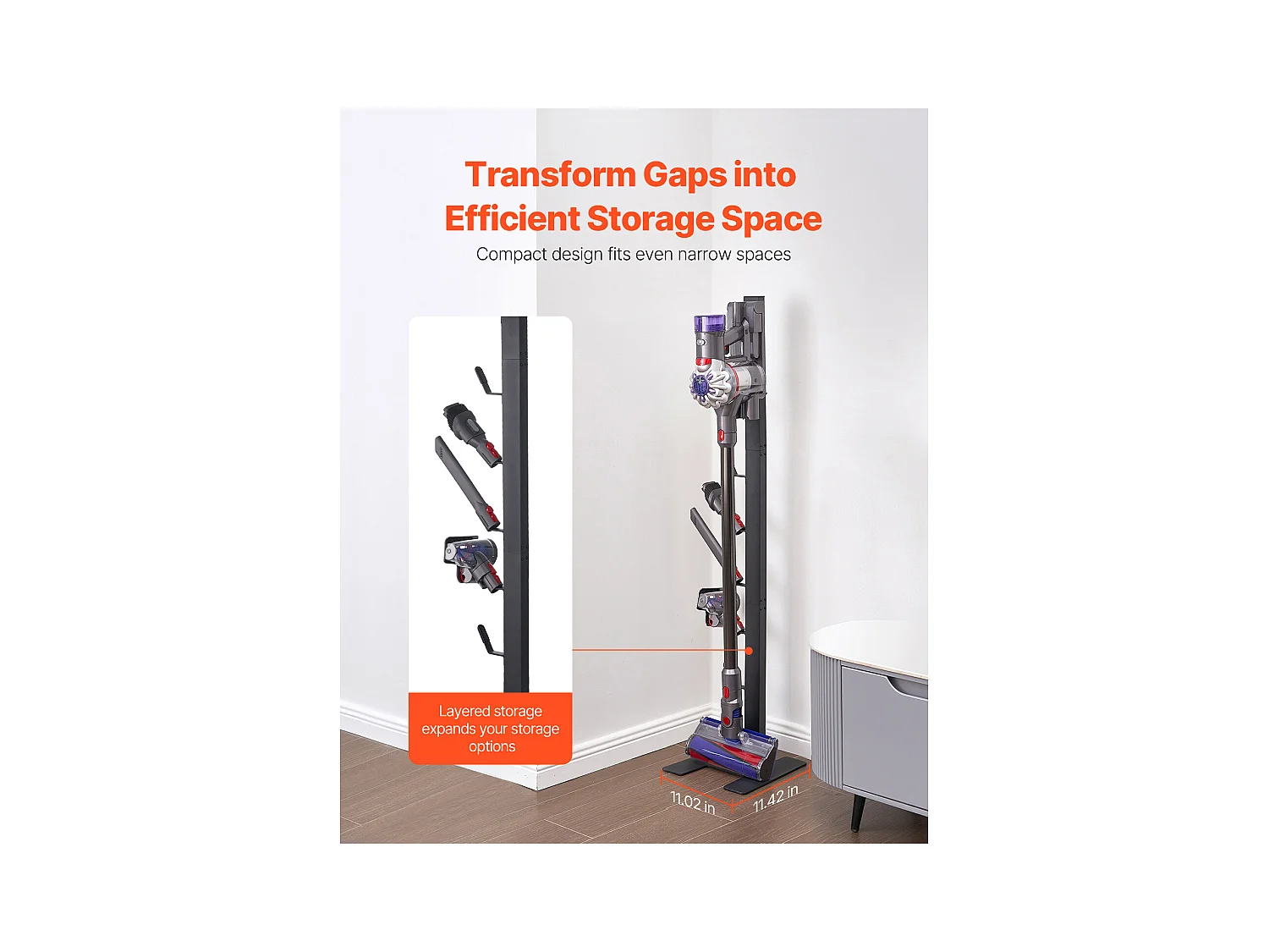 Staubsaugersupport SucceBuy, Stabiler Lagerungshalter für Dyson, Kompatibel mit Mehreren Modellen mit 6 Haken