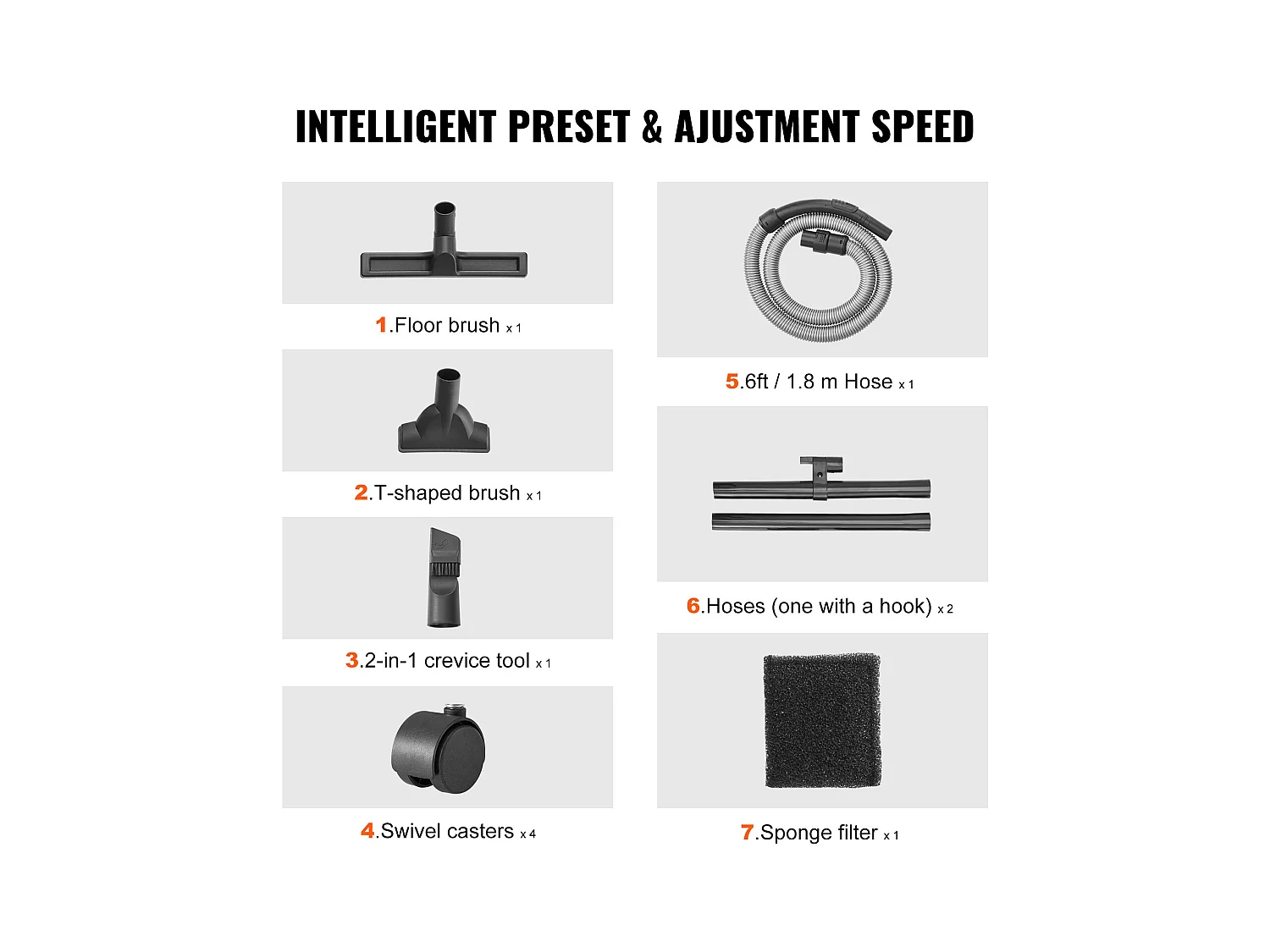 Aspirateur Eau et Poussiere Sec/Humide SucceBuy,4,47kW 30 L Buse Acier Inoxydable Argent