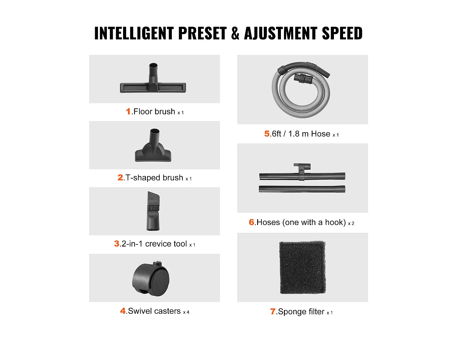 Trocken/Nass-Wasser- und Staubsauger SucceBuy, 4.47kW 30 L Düse Edelstahl Silber, für Alle Reinigungsarbeiten