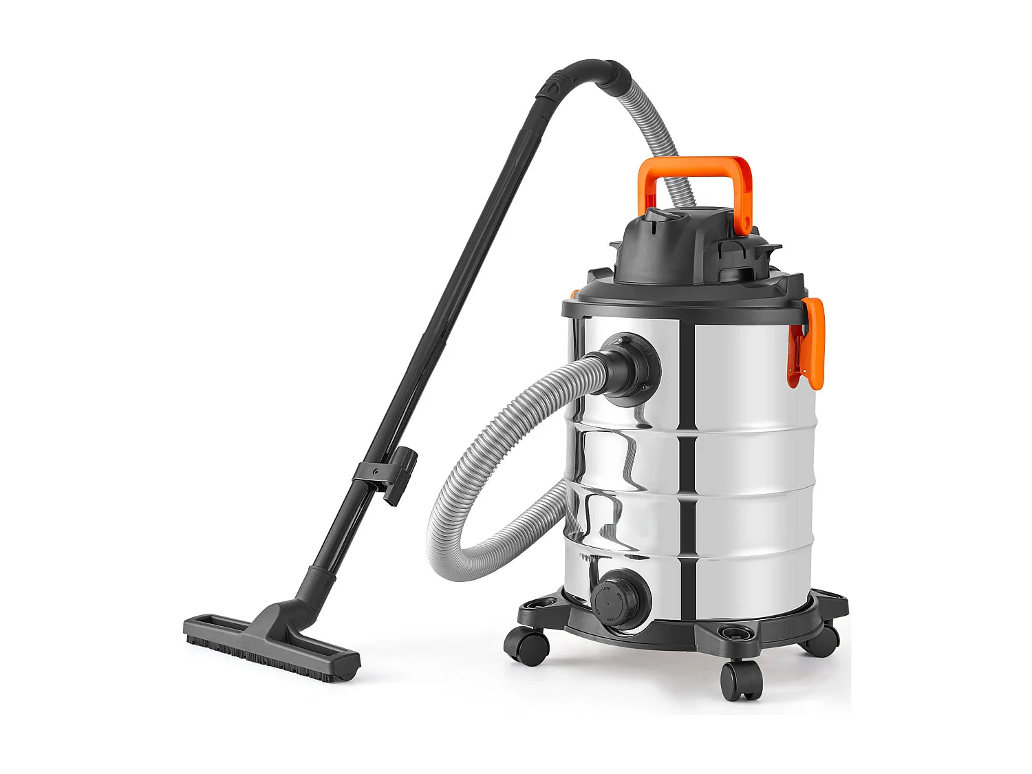 Trocken/Nass-Wasser- und Staubsauger SucceBuy, 4.47kW 30 L Düse Edelstahl Silber, für Alle Reinigungsarbeiten