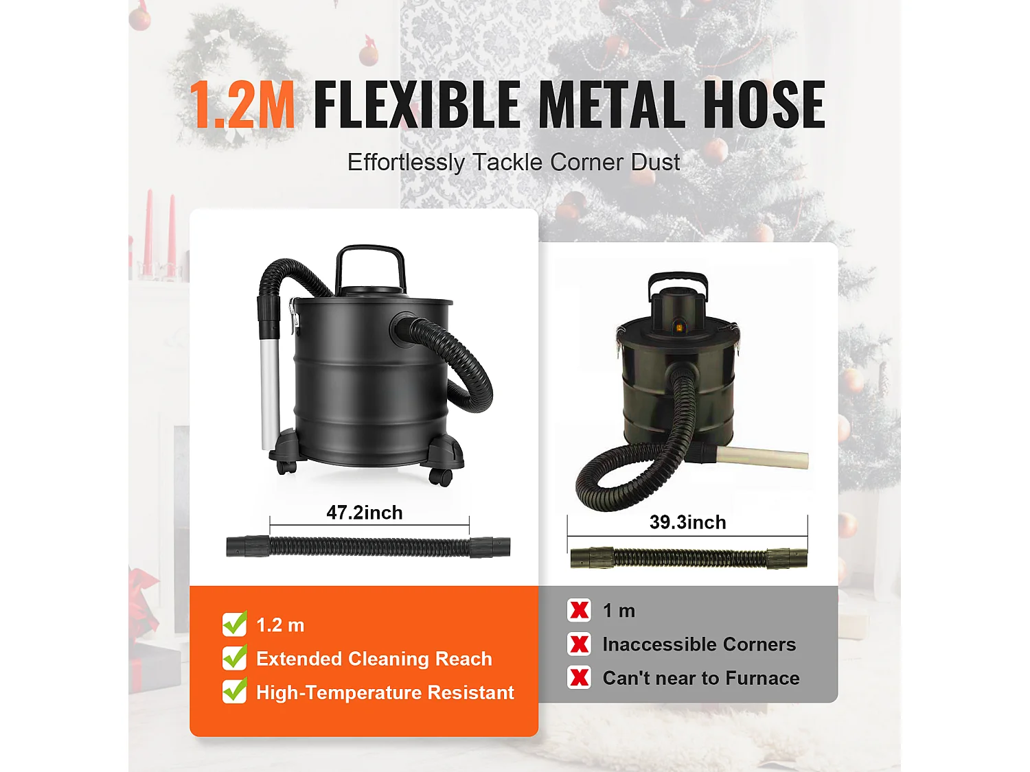 Aspirateur à cendres électrique 20L 1200W SucceBuy, Aspirateur Ash Vac, Cheminées, Poêles à Granulés, Grills, BBQ