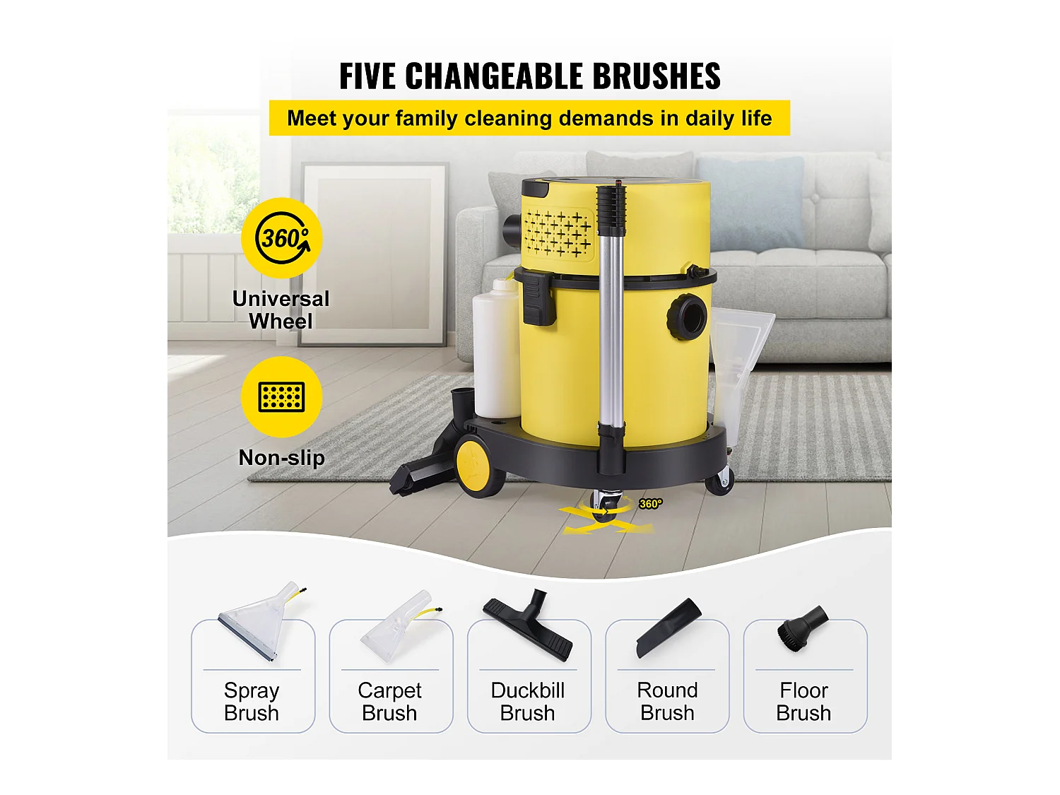 Aspirateur SucceBuy 4-En-1 5.3 Gal 2 Peak HP avec Télécommande