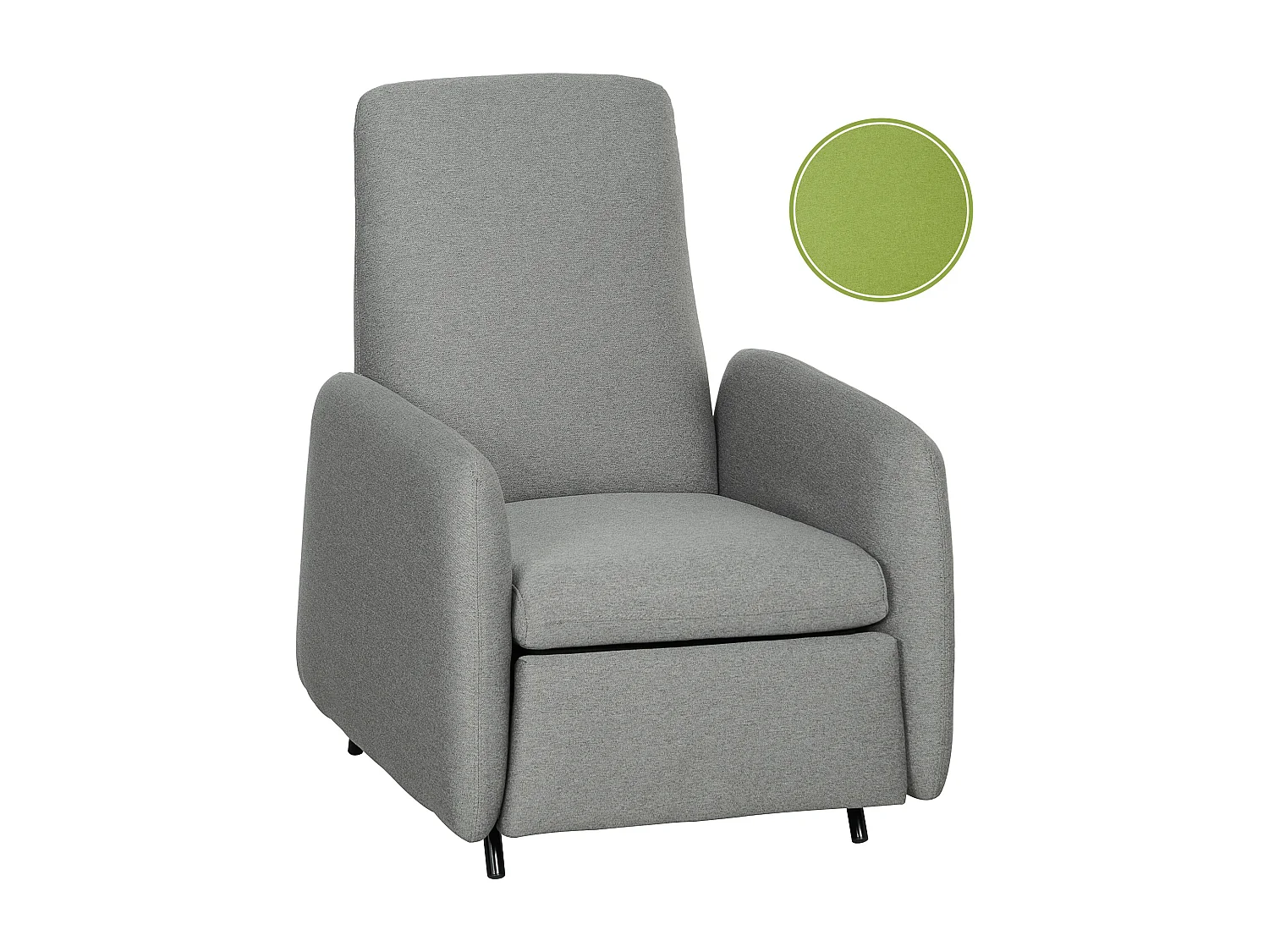 Poltrona reclinabile con poggiapiedi e copertura di ricambio grigio