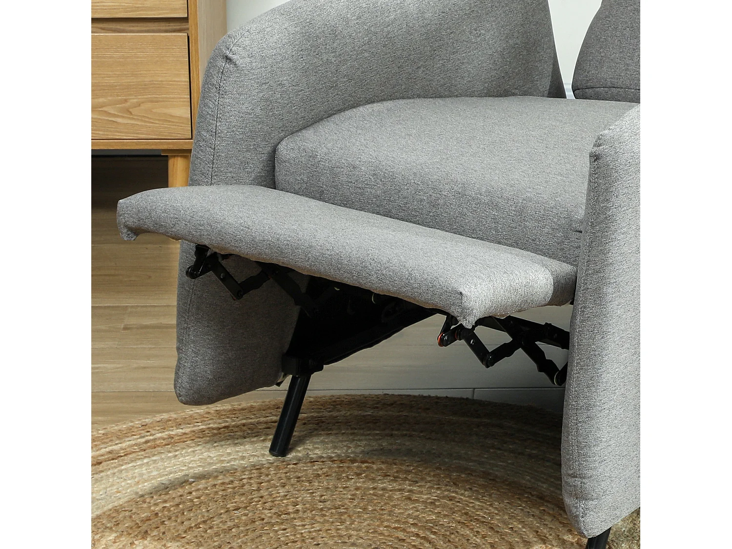 Poltrona reclinabile con poggiapiedi e copertura di ricambio grigio