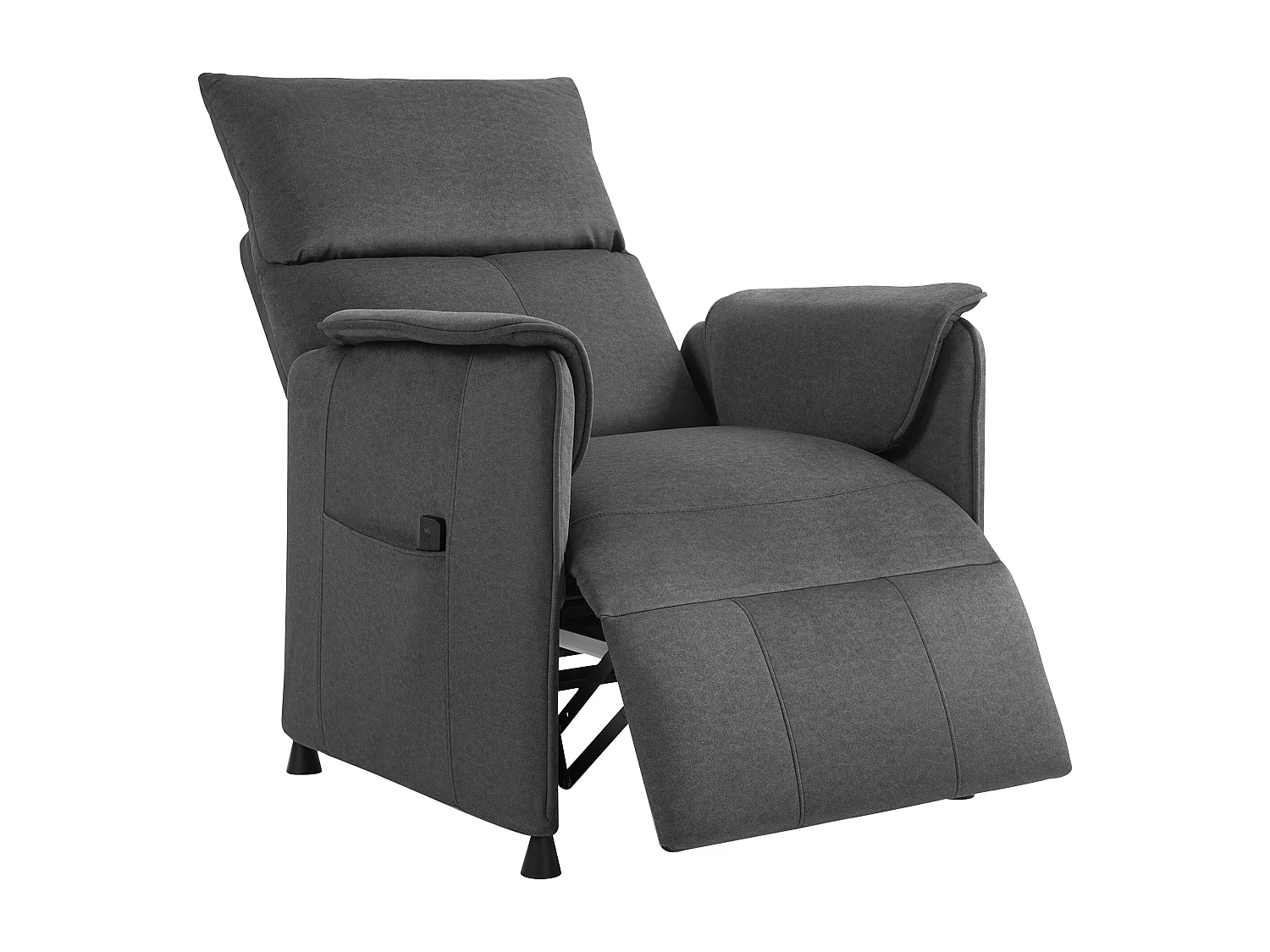 Poltrona reclinabile elettrica brushless con poggiapiedi nera