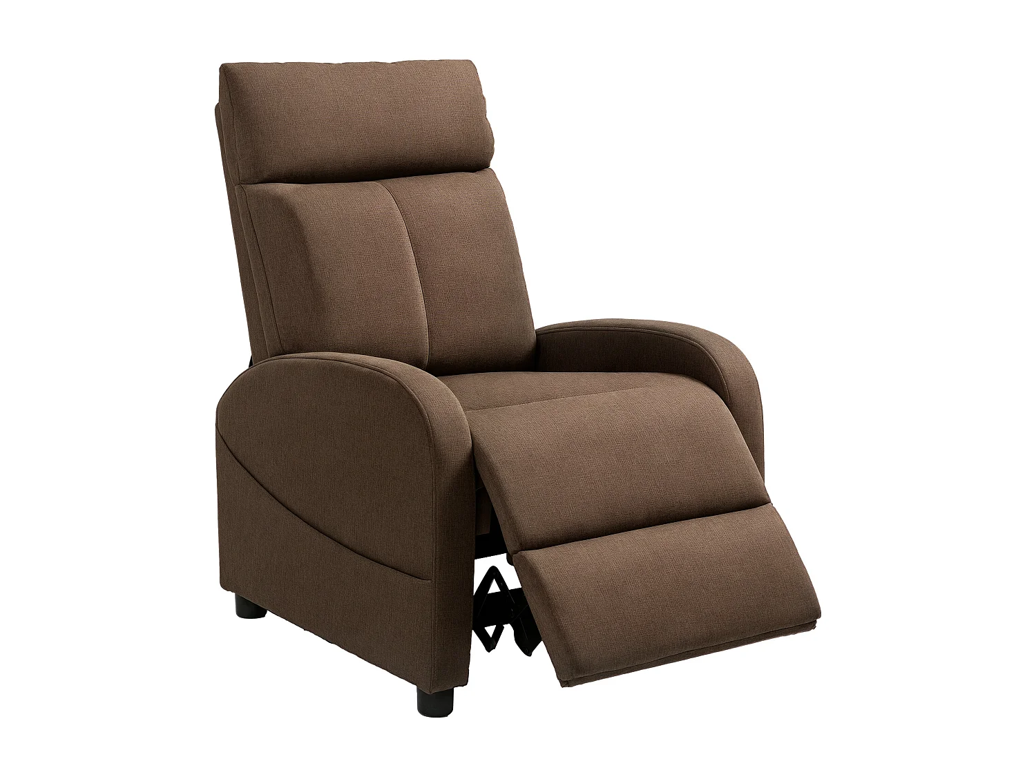 Poltrona relax reclinabile con poggiapiedi in tessuto marrone